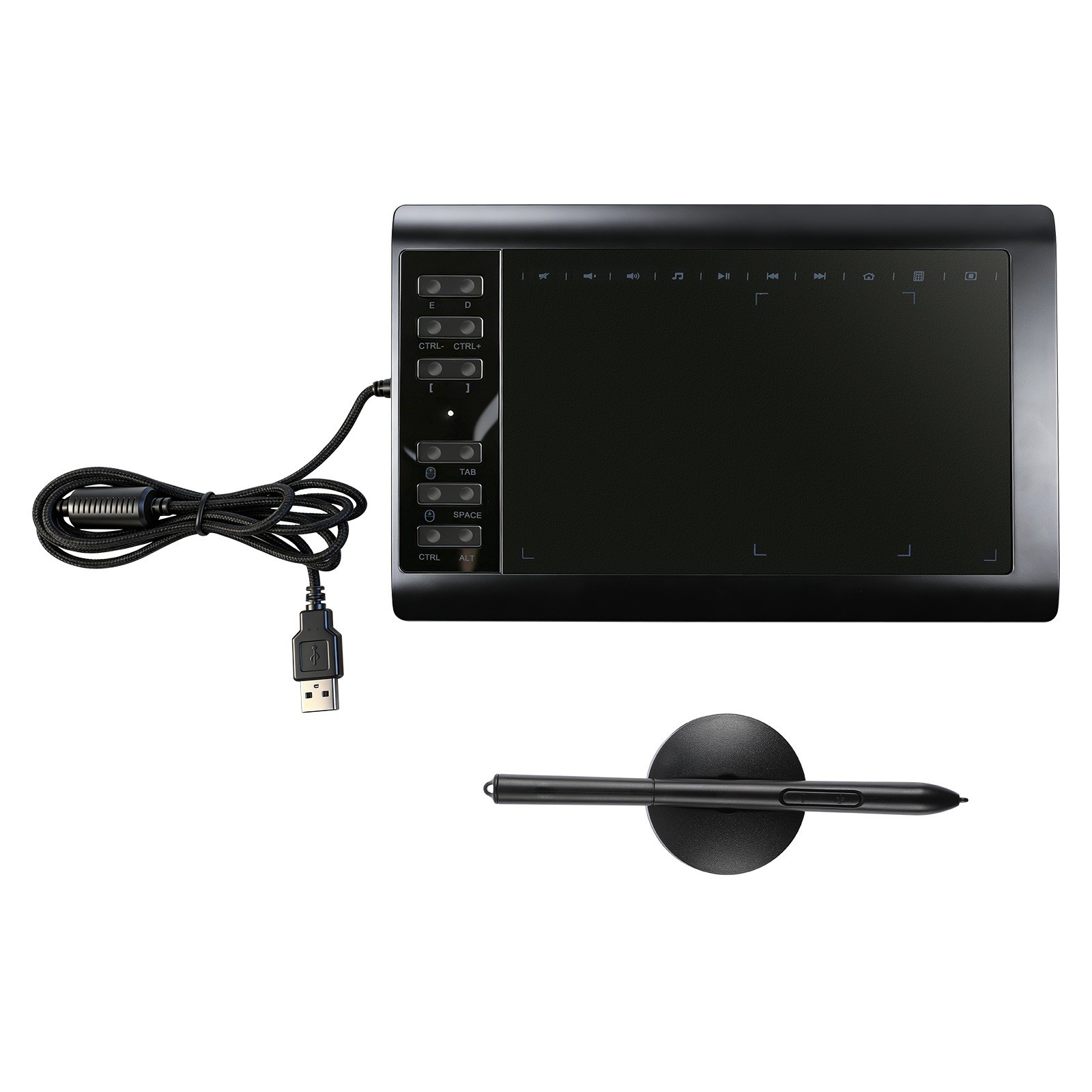 Graphics Drawing Tablet with Battery-Free Pen - 10x6Inch Area for PC/Mac/Android
