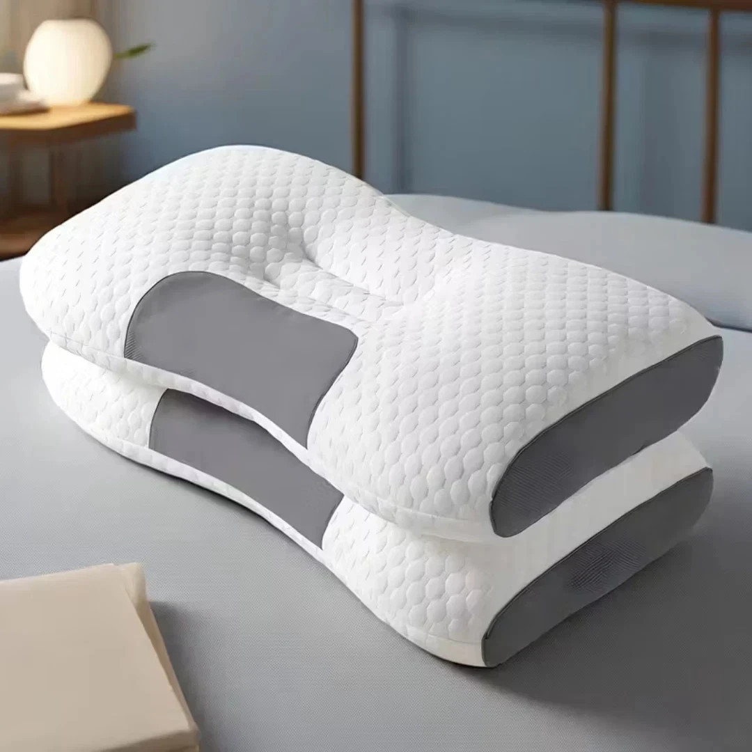 ERGONOMIC NECK PILLOW HELP MASSAGE, SOFT, ADJUSTABLE SLEEPING 100% 1 PCS