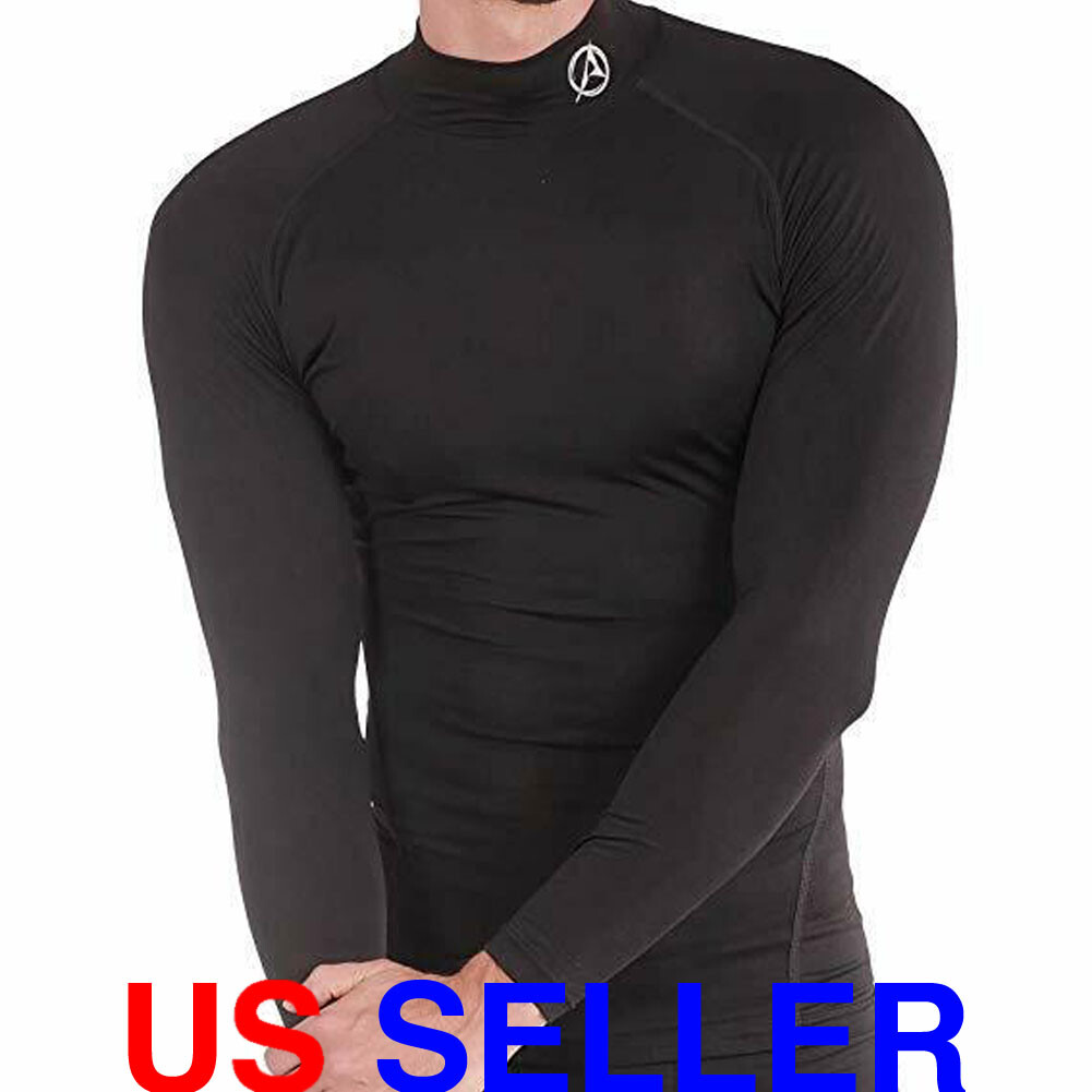 ARMEDES Mens Mock Long-Sleeved T-Shirt Cool Dry Compression Baselayer AR 151