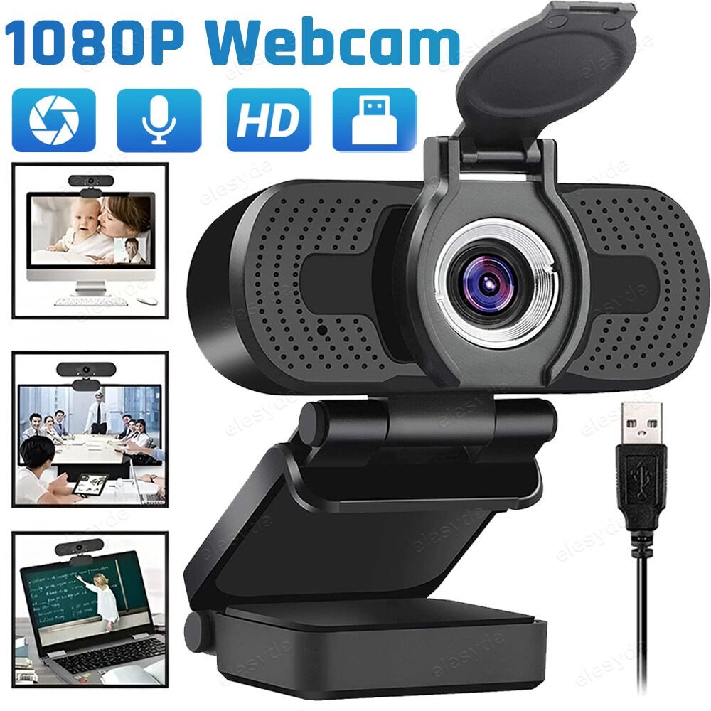 1080P Full HD USB 2.0 Webcam for PC Desktop & Laptop Web Camera with Microphone