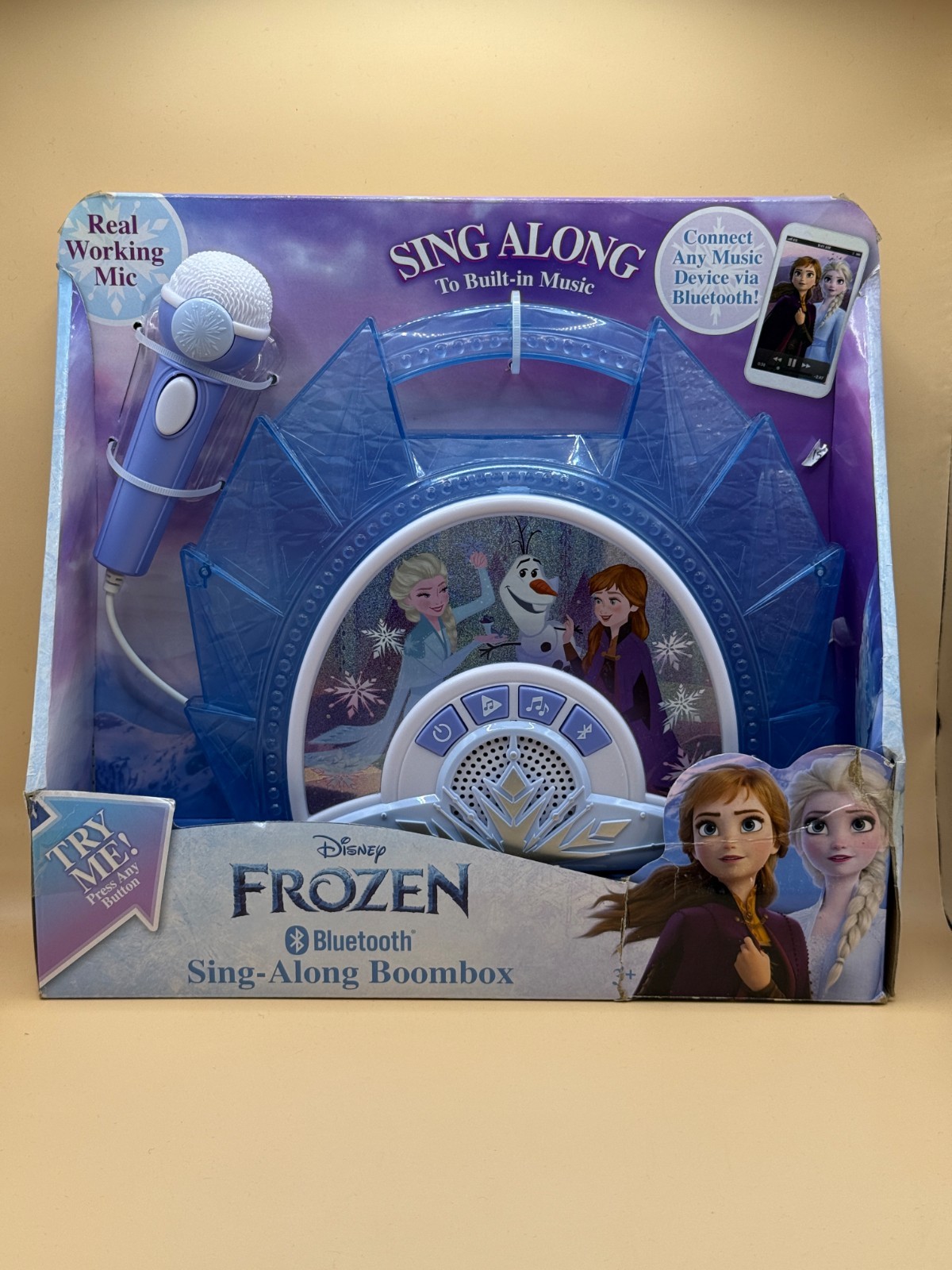 eKids Disney Frozen Karaoke Microphone with Bluetooth Speaker for Fans of Disney