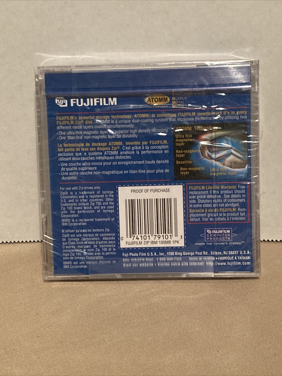 1 FUJI-FILM ZIP DISC, 100 MB, PC, Computer Storage, IBM Formatted