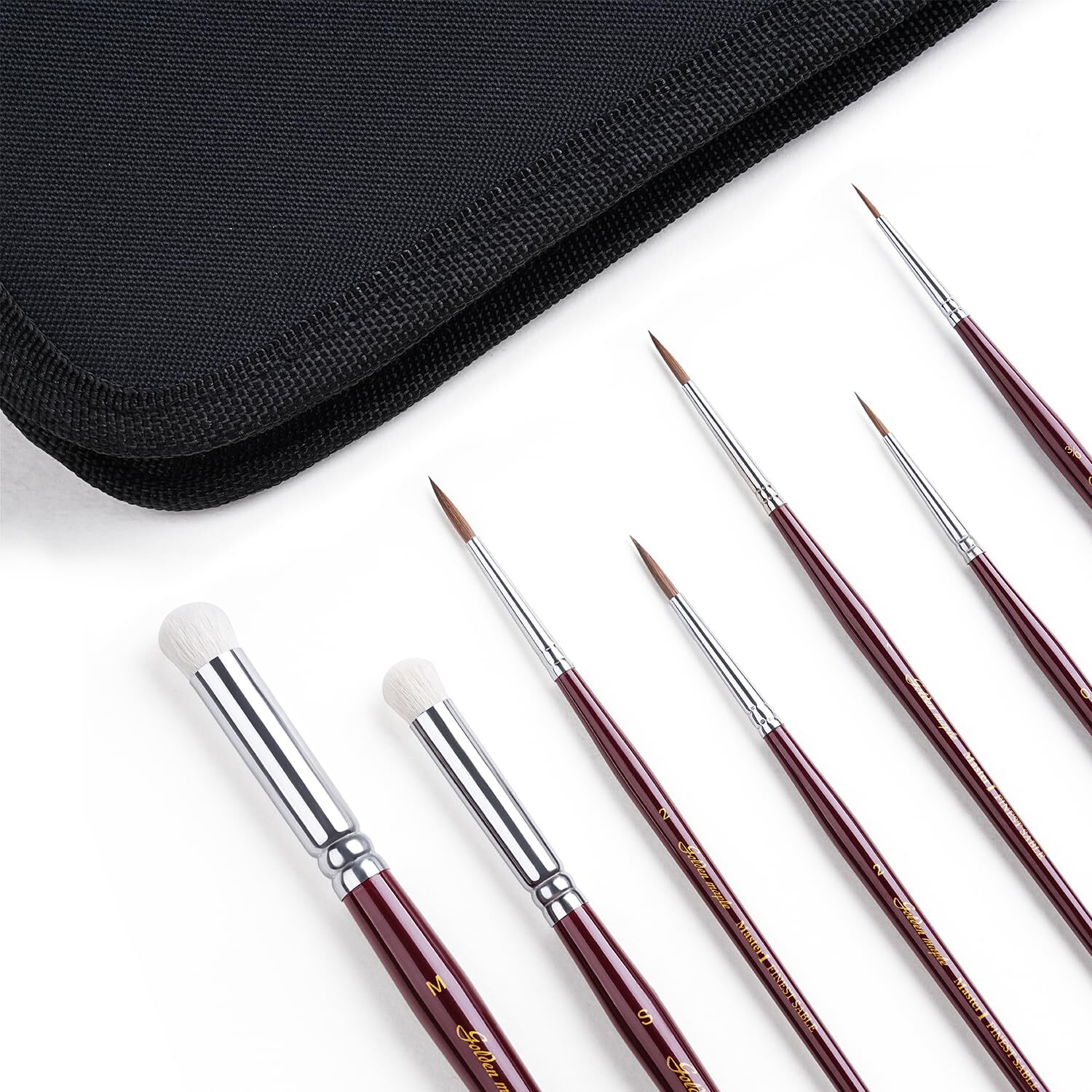 Kolinsky Sable Miniature Paint Brushes - 7pcs Detail Paint Brushes Drybrushes...