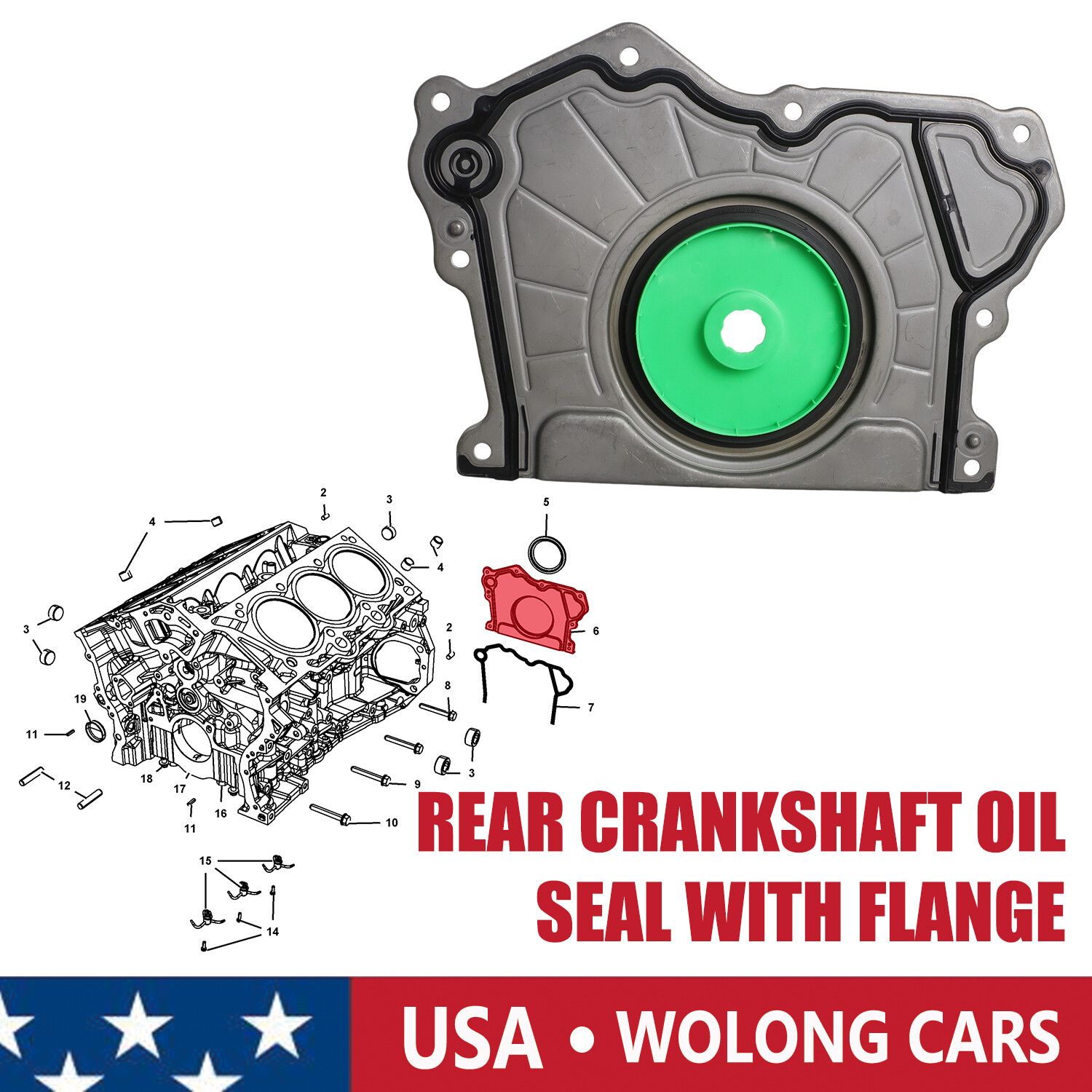 High Quality Engine Crankshaft Seal Retainer Rear for Dodge Ram Chrysler Jeep