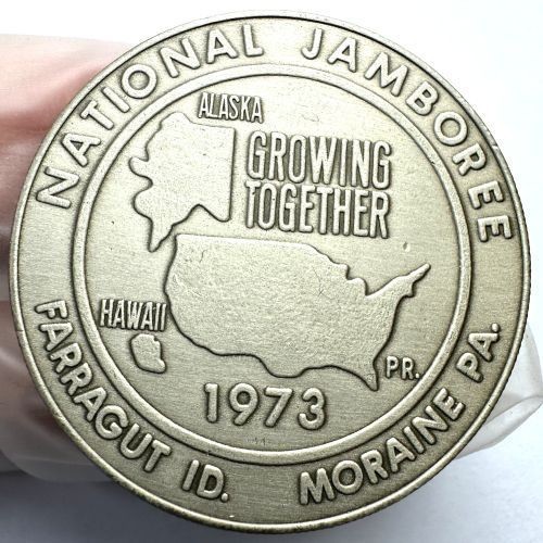 1973 Boy Scouts National Jamboree Coin/Medal, Farragut ID. Moraine, PA