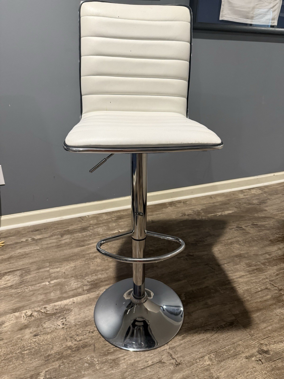 White Adjustable Height Bar Stools