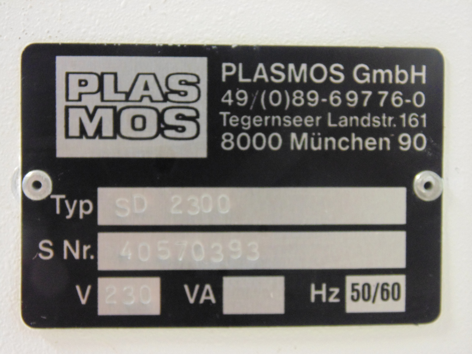 PLASMOS SD 2300 Automatic Ellipsometer (Metrology) SD2300