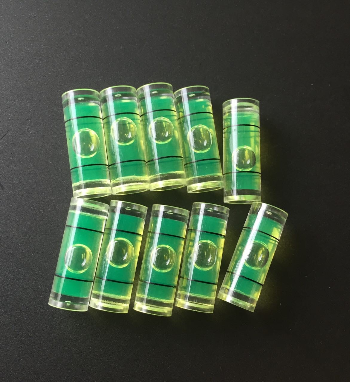 300 PCs Acrylic Tube Bubble Spirit Level Vial Measuring Instrument D 8mm L 22mm