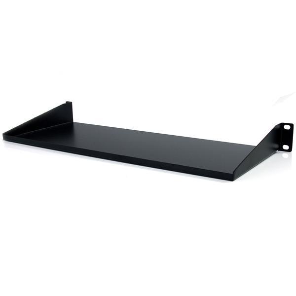 19" 1 Space 1U Steel Rack Mount Shelf Network Shelf, Deep 12" Black S-11B