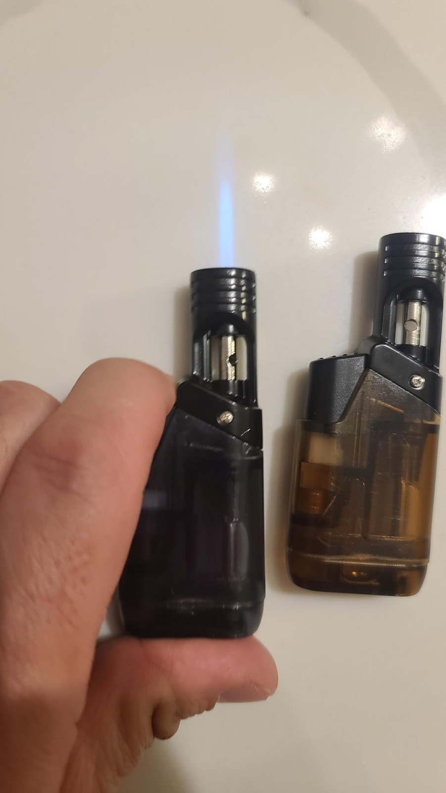 2 Pack Refillable Jet Flame Torch Lighters Mini Butane Utility Pocket Lighter Ca
