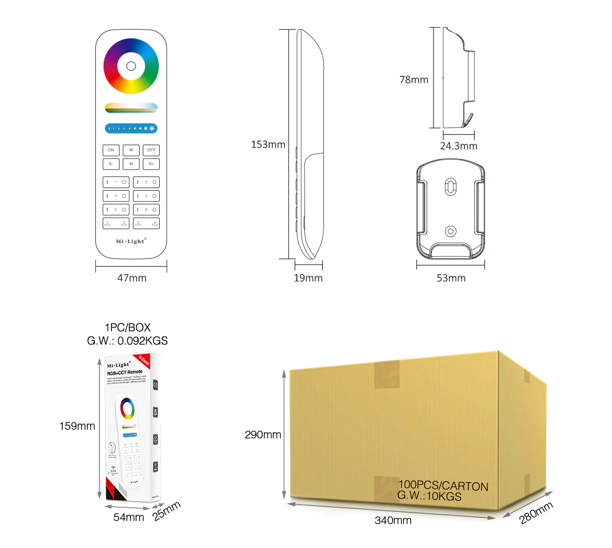 FUT089S - 6-Zone RGB+CCT Remote