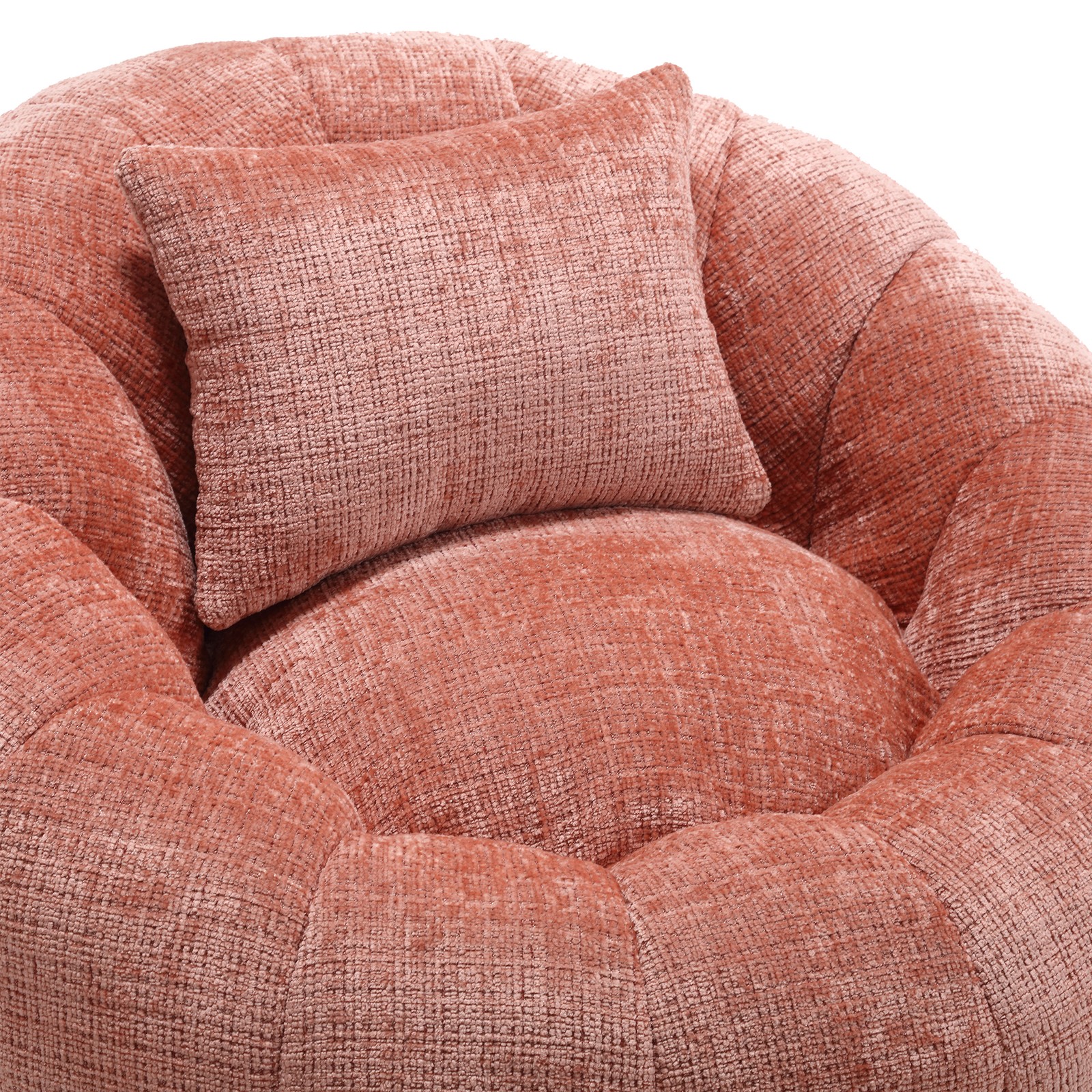 UNITED WE WIN Modern Bean Bag Chairs, Comfy Round Chair for Adults with Ottoman