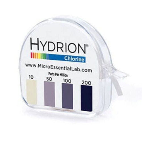 HYDRION Micro Essential CHLORINE Sanitizer TEST Tape Tests 10-200ppm MPN CM-240