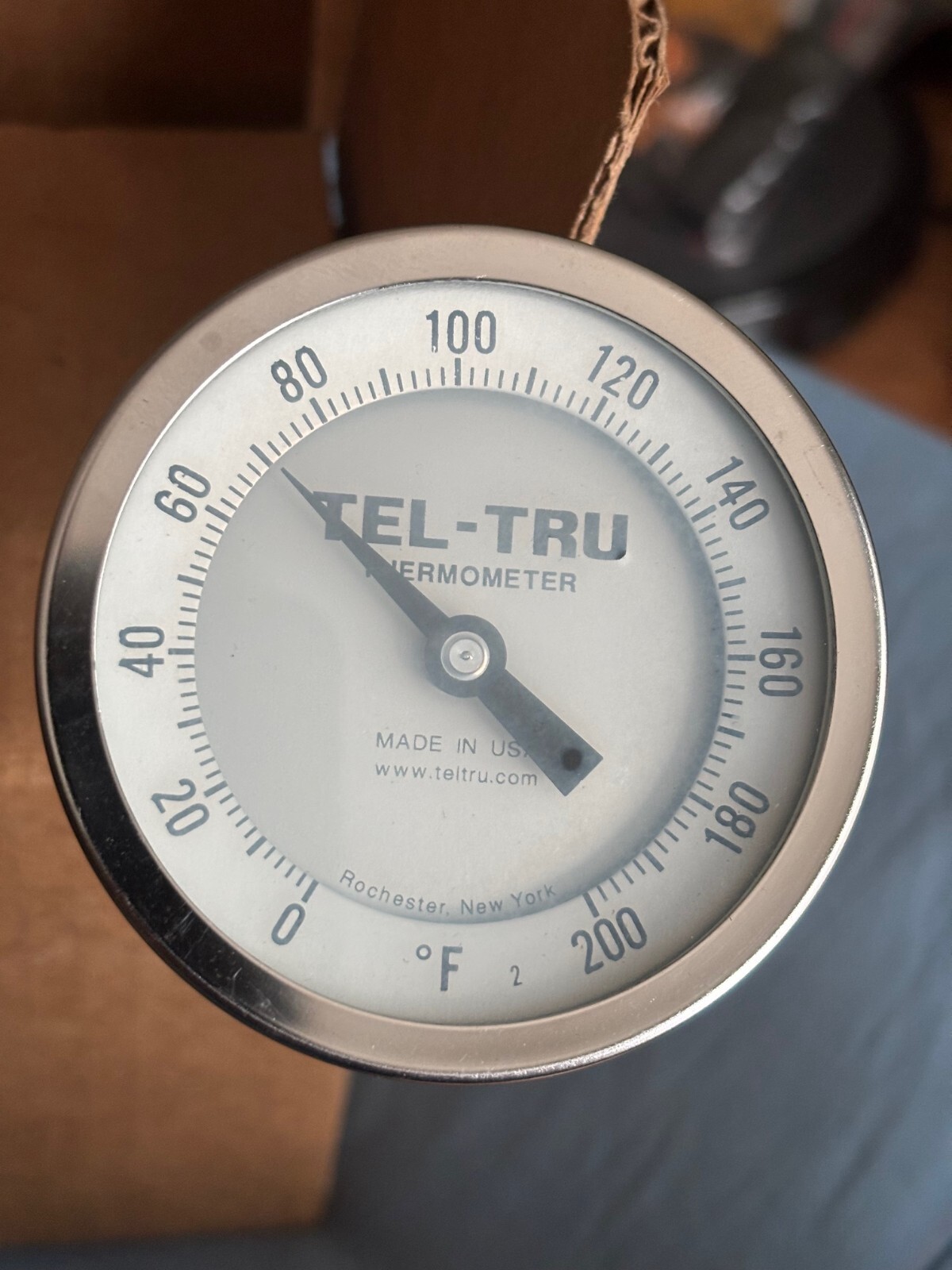 Tel-Tru Model GT300R Bimetallic Stainless Steel 0-200F Thermometer 34100650