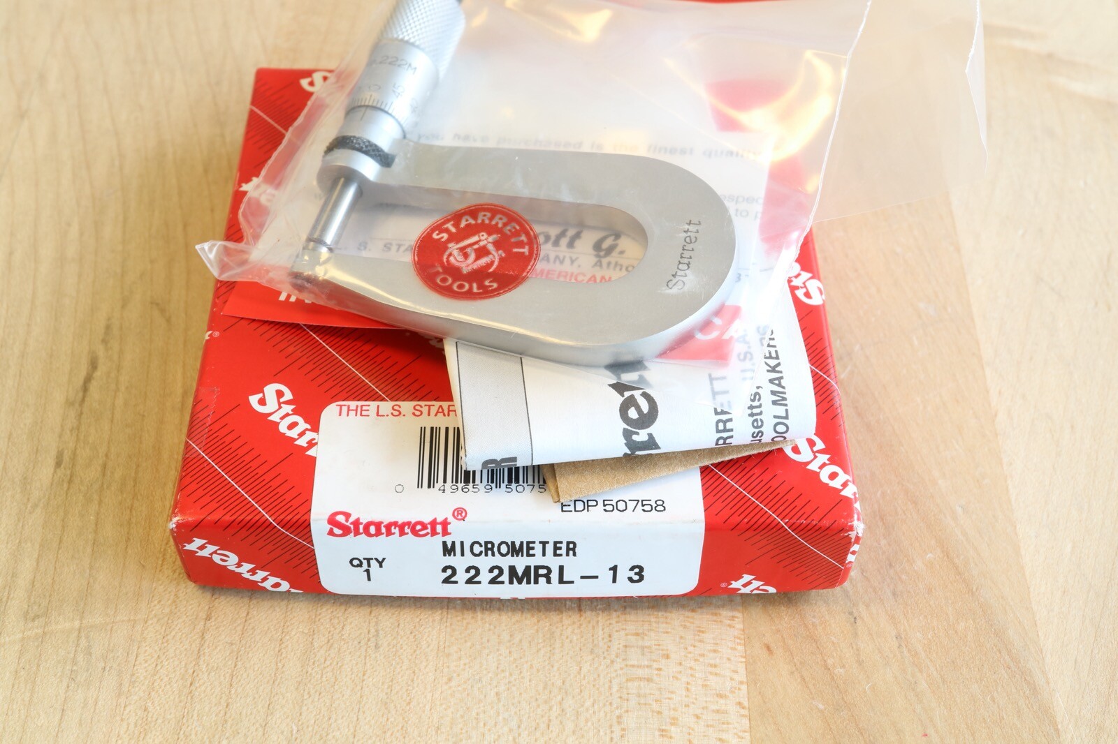 New Starrett METRIC Sheet Metal Deep Throat Outside Micrometer 0-13mm / 0.01mm