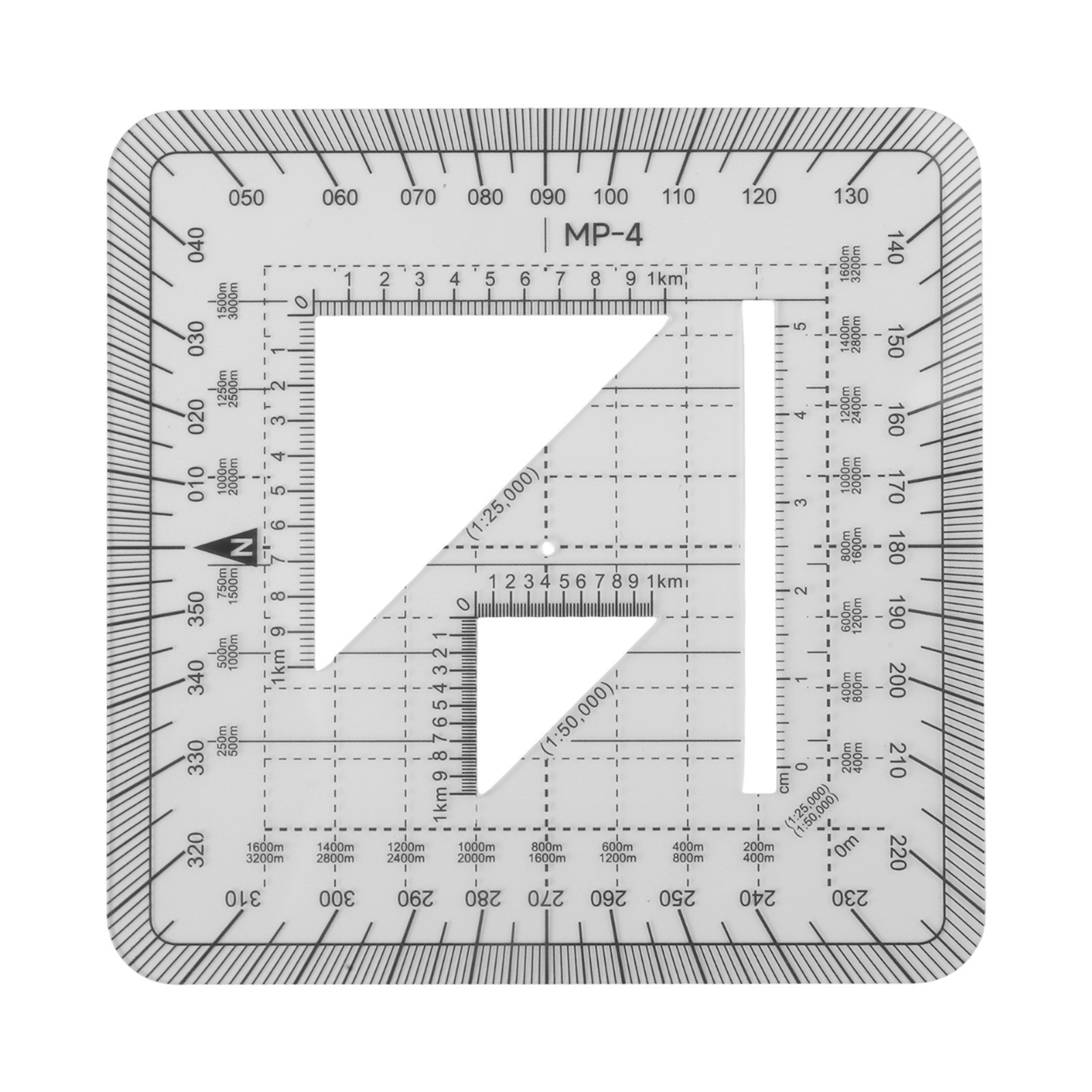10 x 10cm Grid Protractor for Efficient Map Navigation and Measurement
