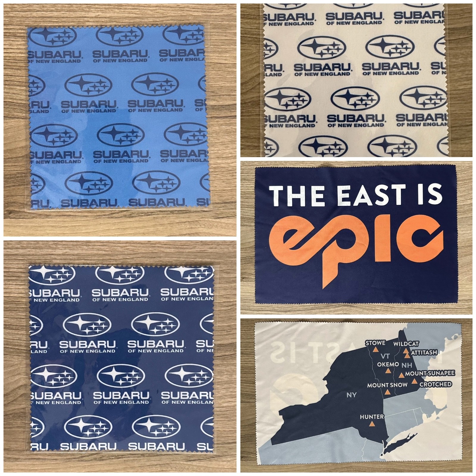 Authentic Microfiber Cloth PICK & CHOOSE Subaru The East Is Epic Ski Snowboard
