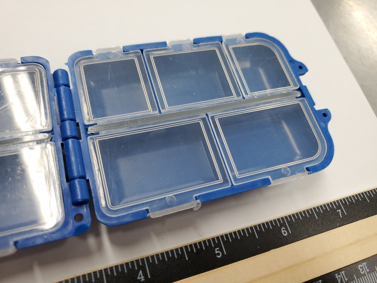 Pocket Size 10 Compartment Folding Pill Box - Vitamin Pill Storage - Blue