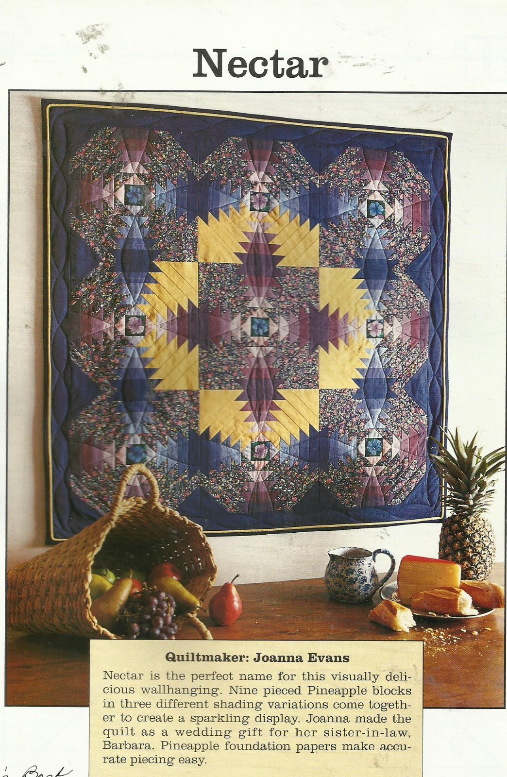 E0068  NECTAR WALLHANGING  QUILT PATTERN/INSTRUCTIONS