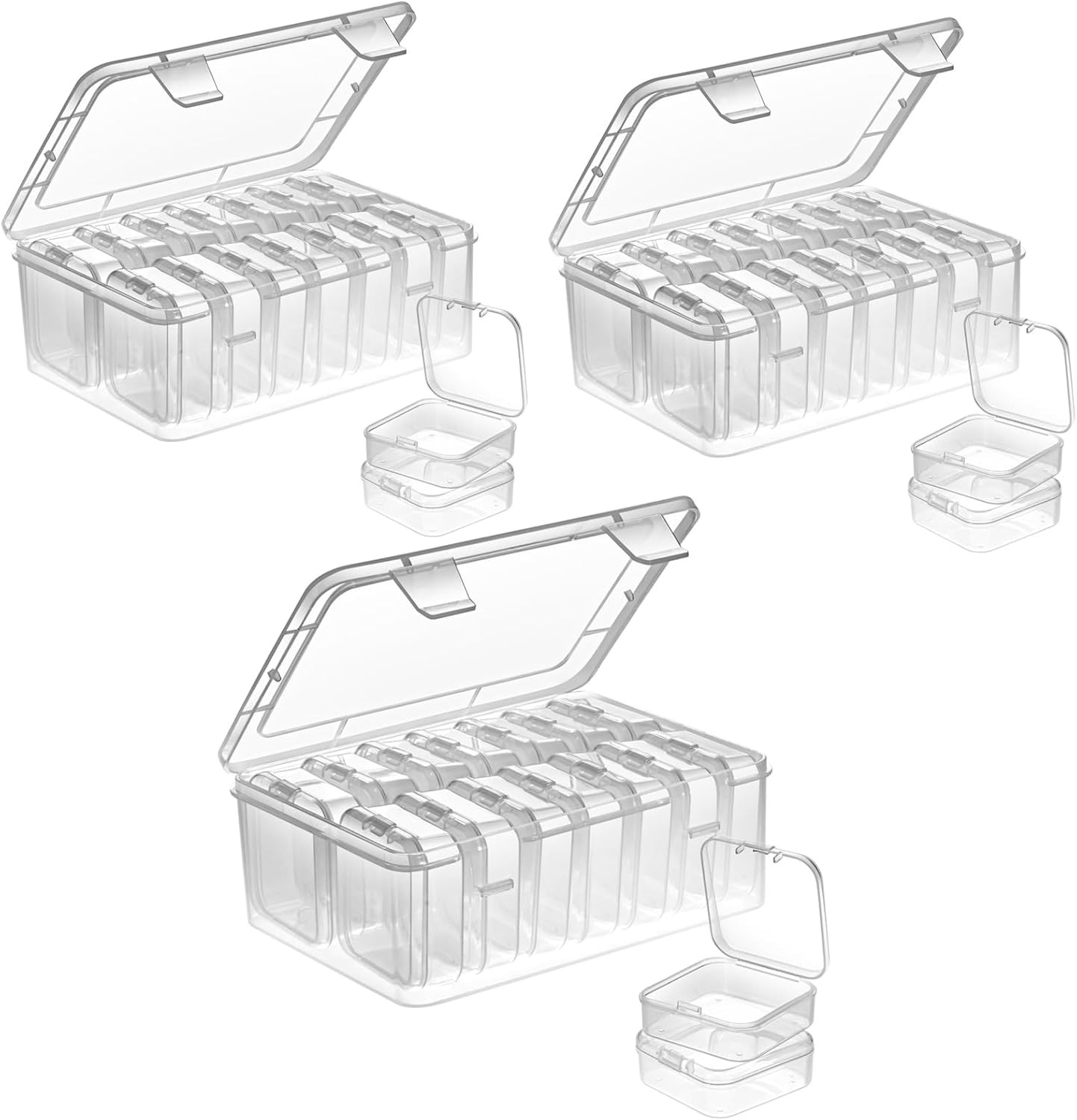Small Bead Organizers 14 Pieces Plastic Storage Cases Mini Clear Bead Storage