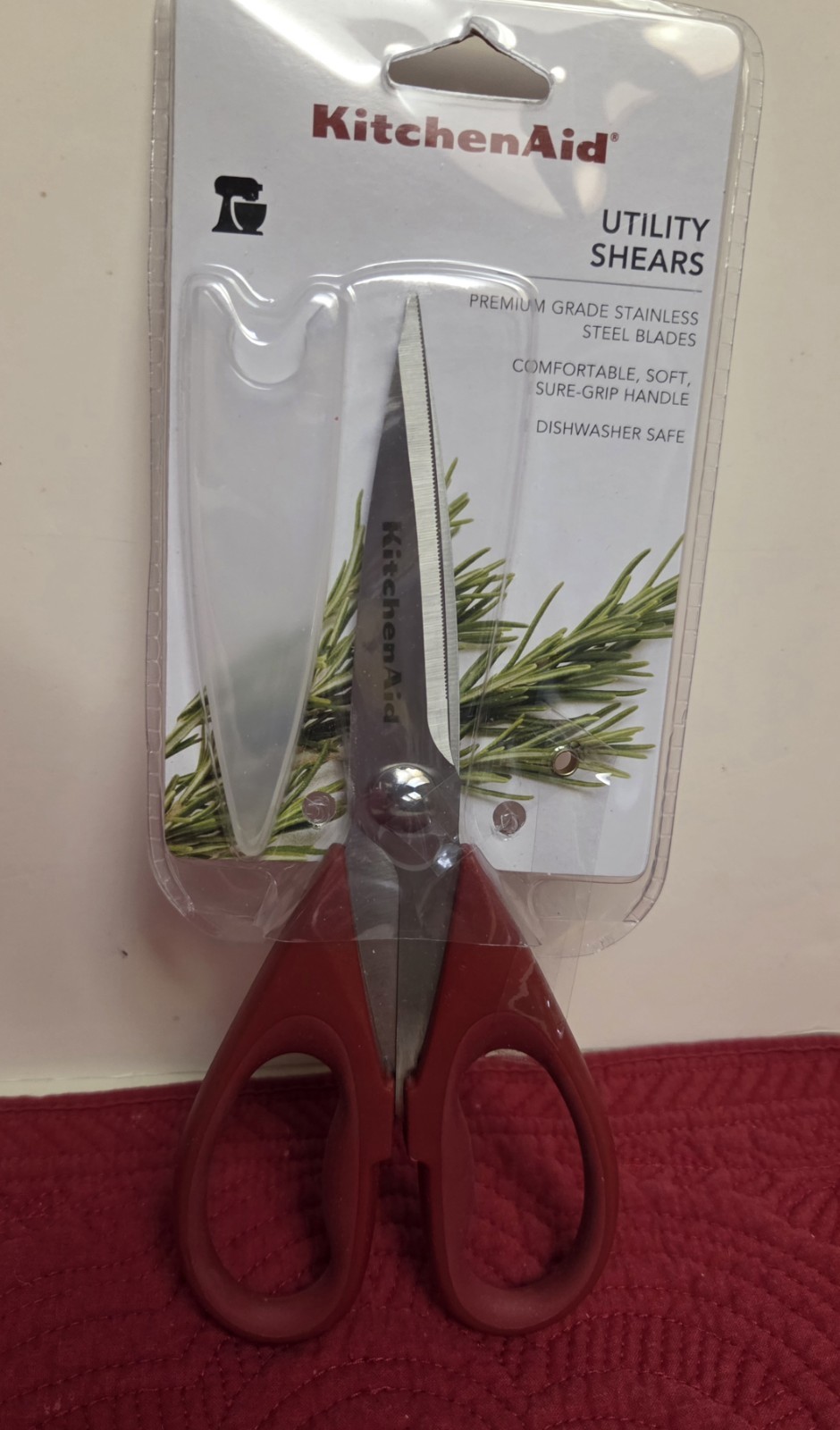 KITCHEN AID UTILITY SHEARS / KITCHEN SCISSORS - RED - NEW