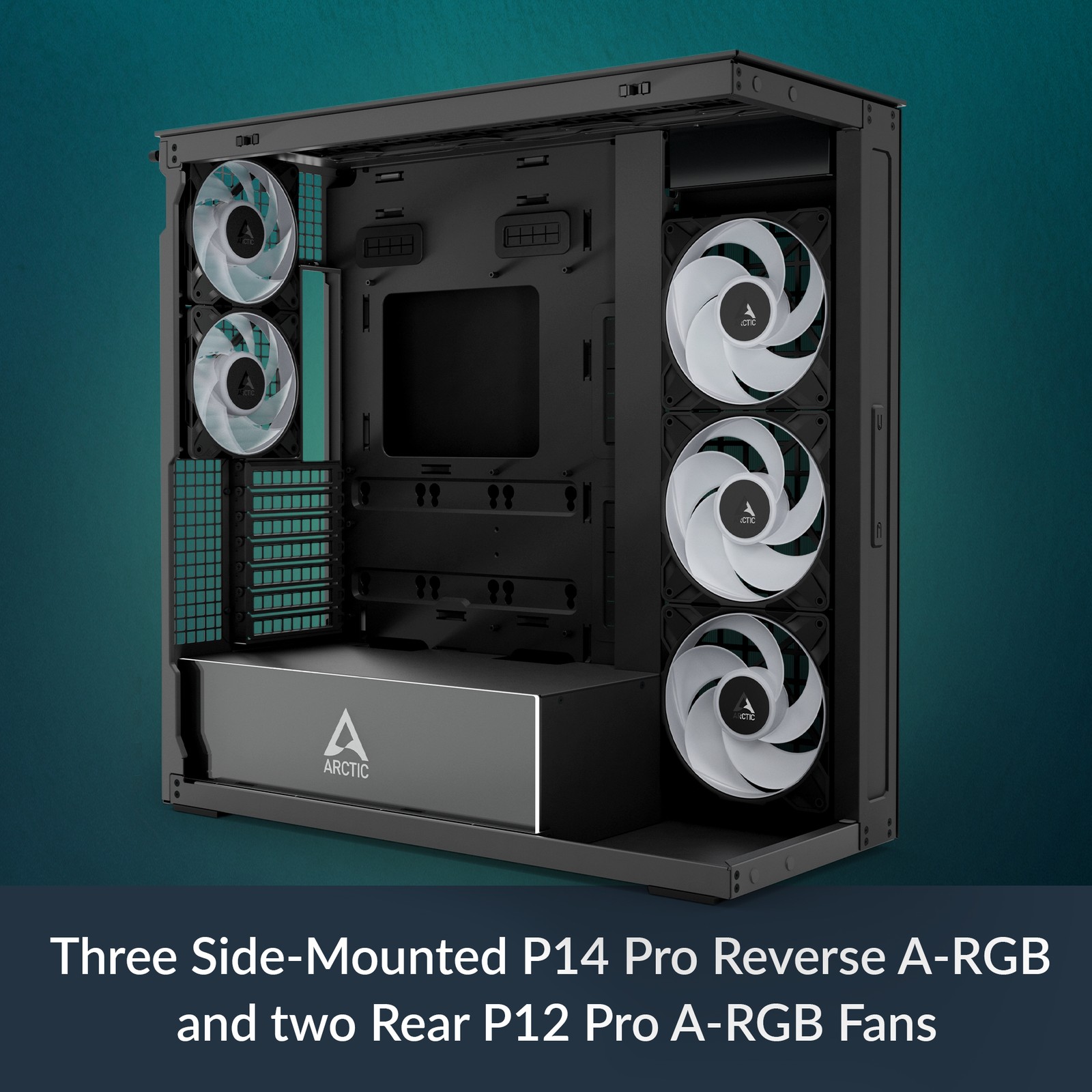 ARCTIC Xtender VG (Black) PC Case Vertical GPU Mount Panorama Glass Midi