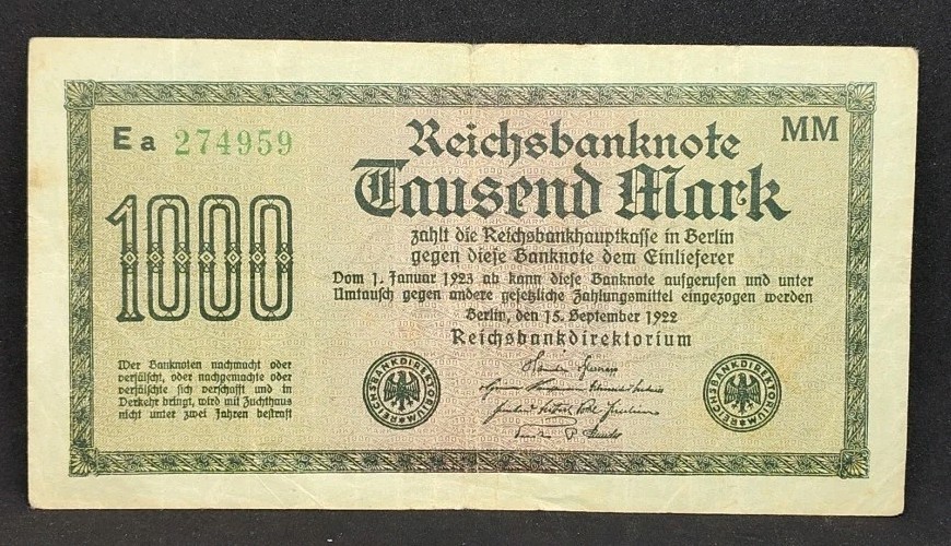 1922 Germany 1000 Marks 274959