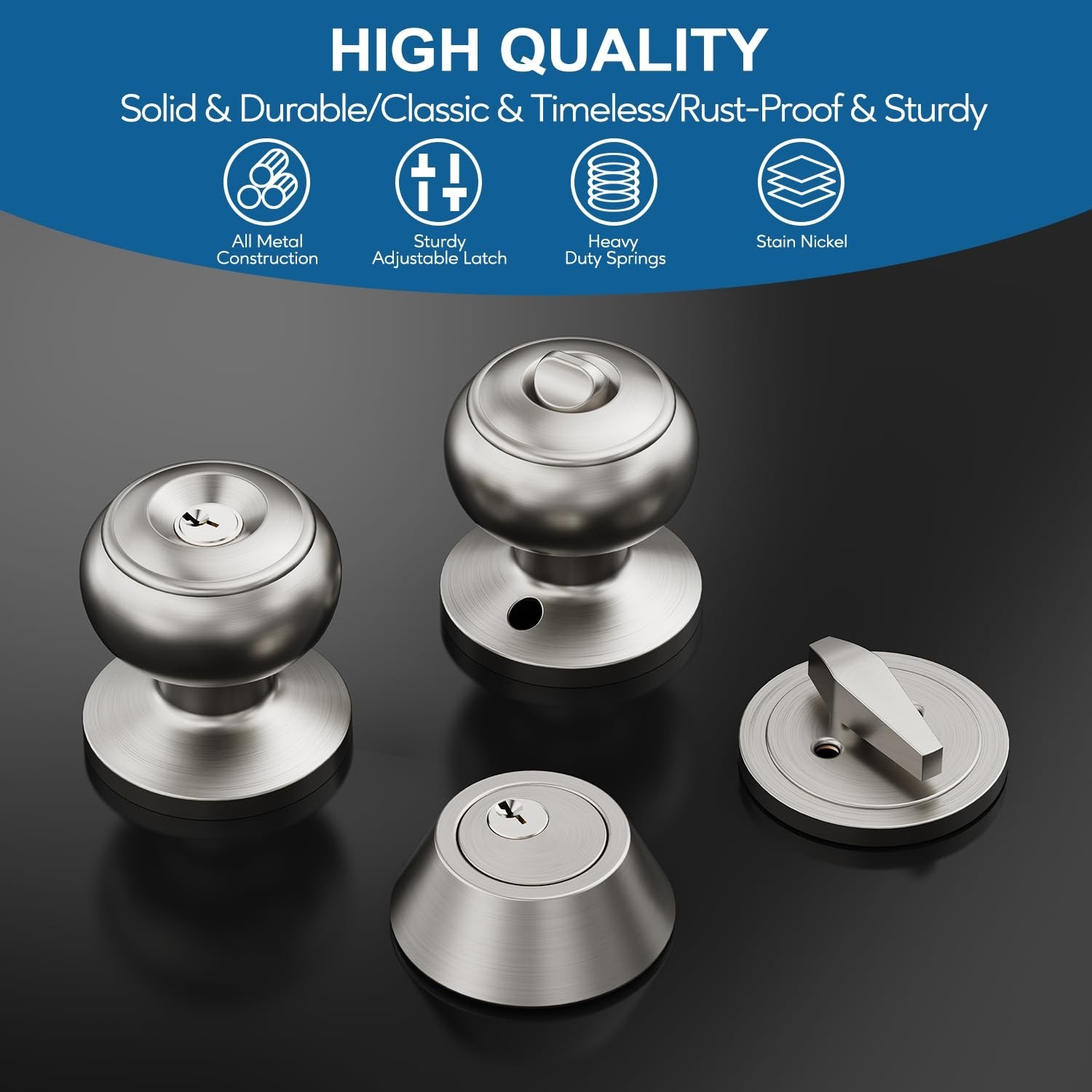 1 Set All Keyed Same Entry Door Knobs and Single Cylinder Deadbolt Combo Set ...