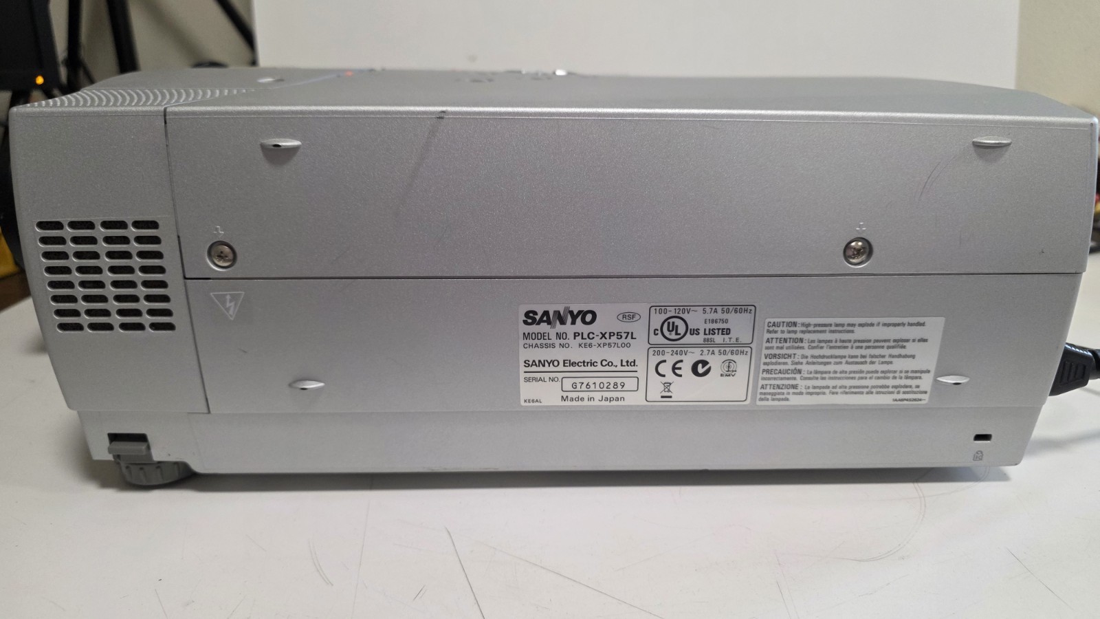 Sanyo PLC-XP57L PRO XtraX Multiverse Projector 1,574 Hours