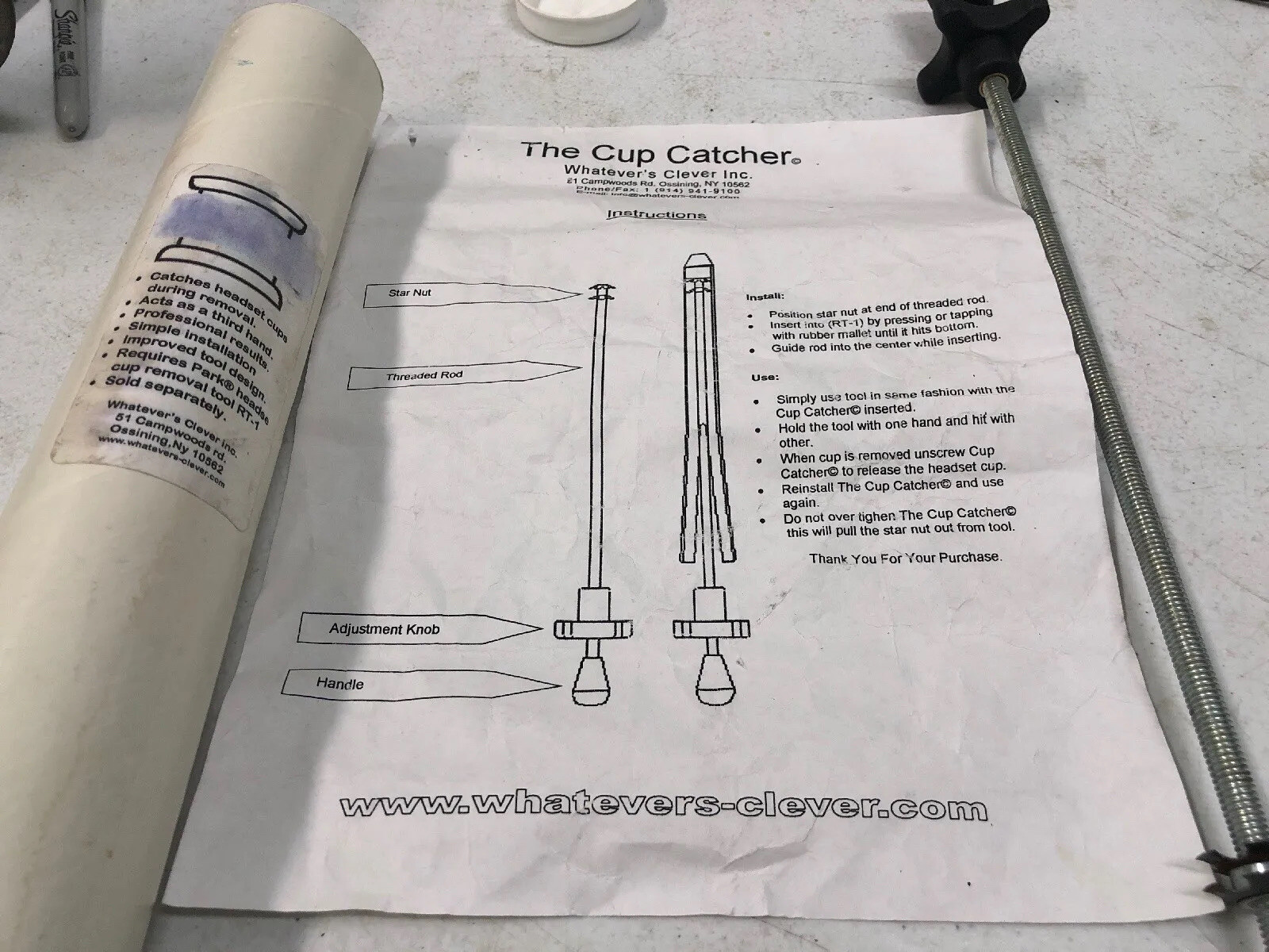 NEW Headset Cup Catcher, Requires Park RT-1 Cup Removal Tool