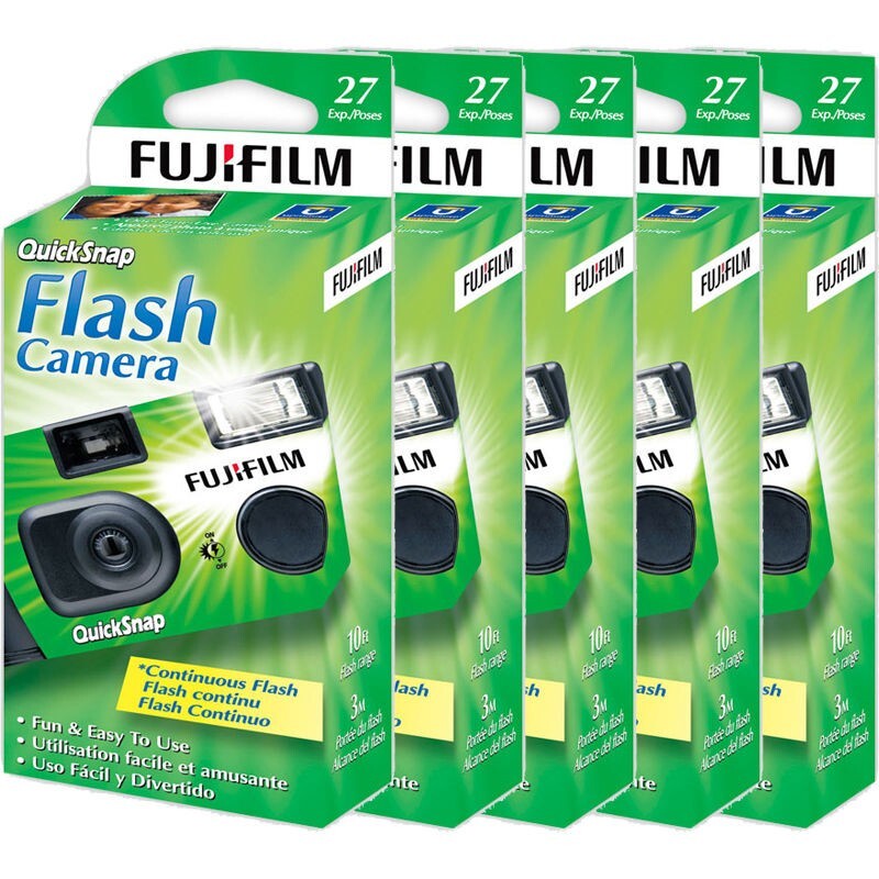 5 Pack Fujifilm Quicksnap 400 Fuji One Time Use Disposable Camera with Flash