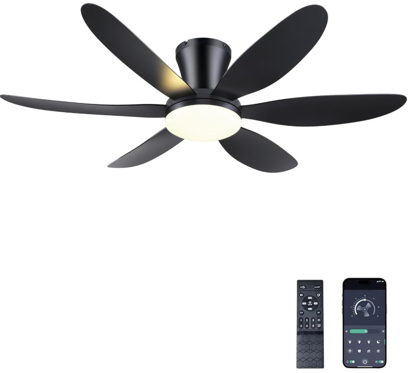 Ventilador Techo 42'' con Luz LED Regulable Control Remoto Motor Reversible