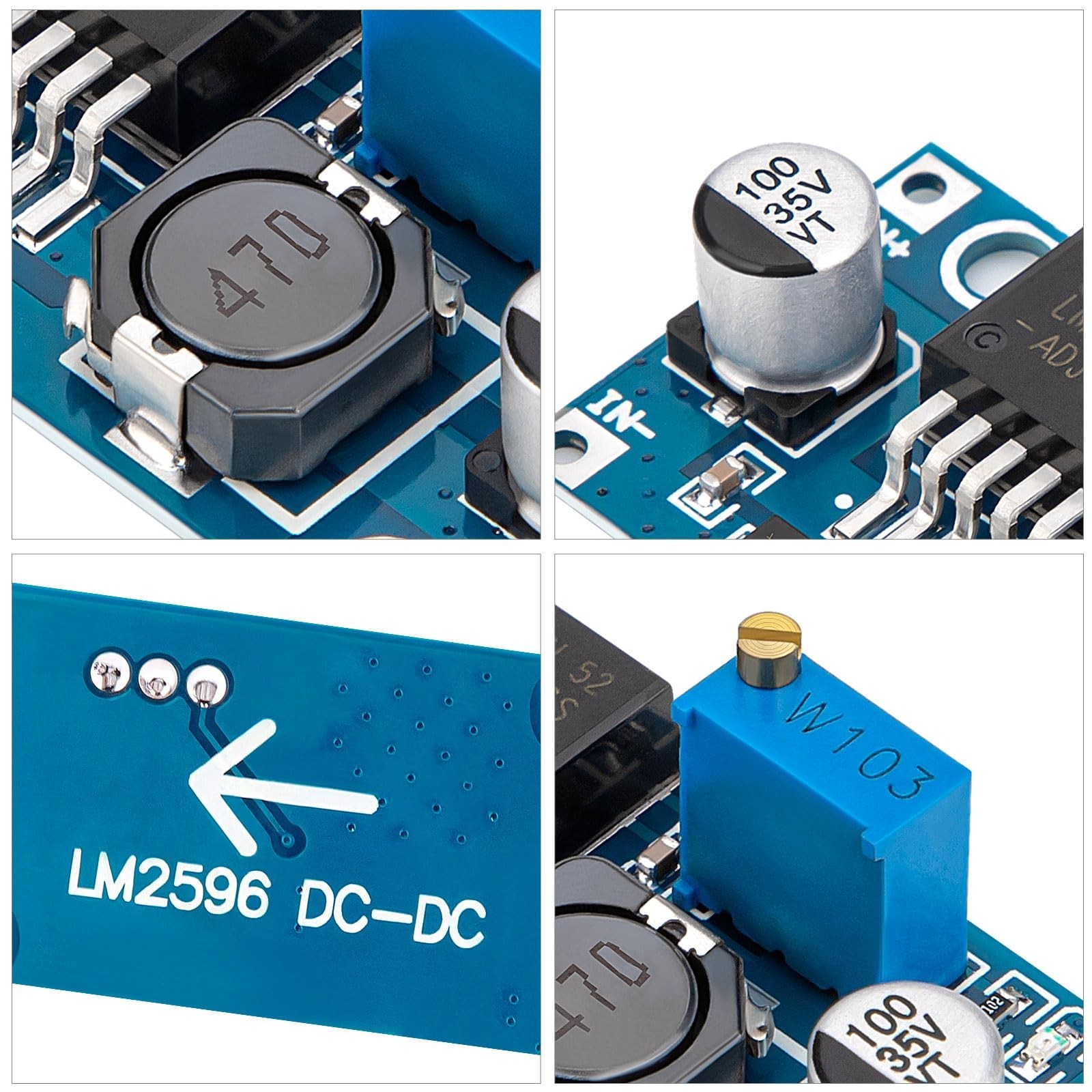 LM2596 DC-DC Buck Converter Module, 8 Pack Adjustable Voltage Regulator, 3.2V...