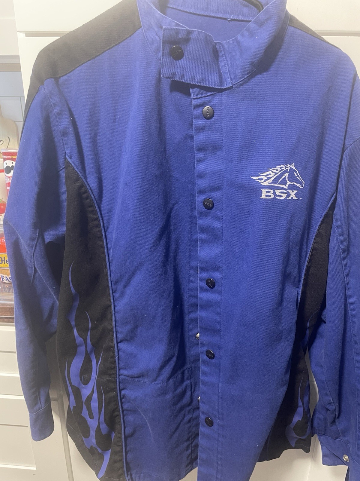 Black Stallion BSX 9oz Royal Blue FR Cotton Welding Jacket (Large) (BXRB9C)