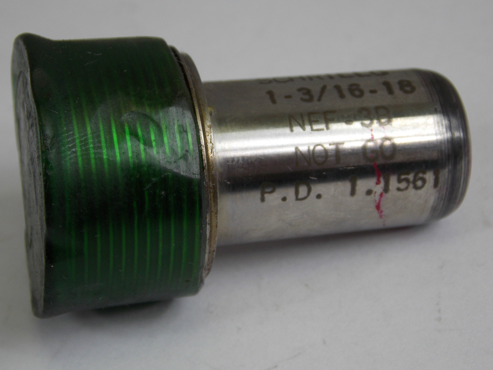 THREAD PLUG GAGE 1 3/16-18 NEF-3B NOGO PD 1.1561