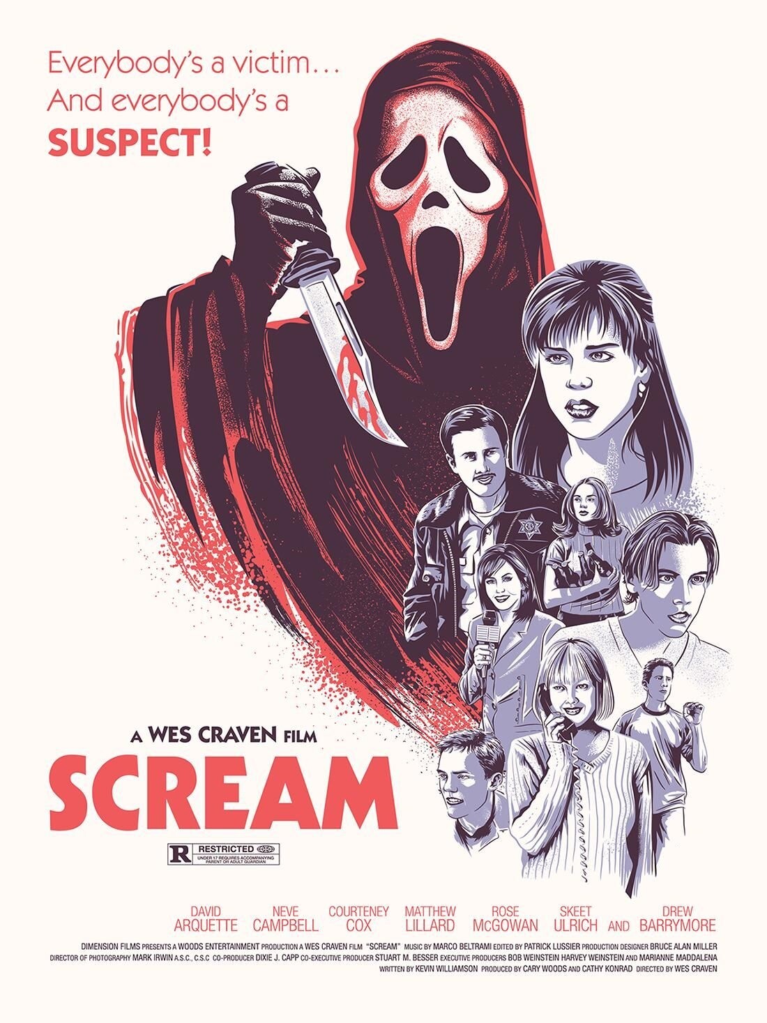 1996 Scream Ghostface Killer Everybody's A Victim... Woodsboro 🔪💀🔪