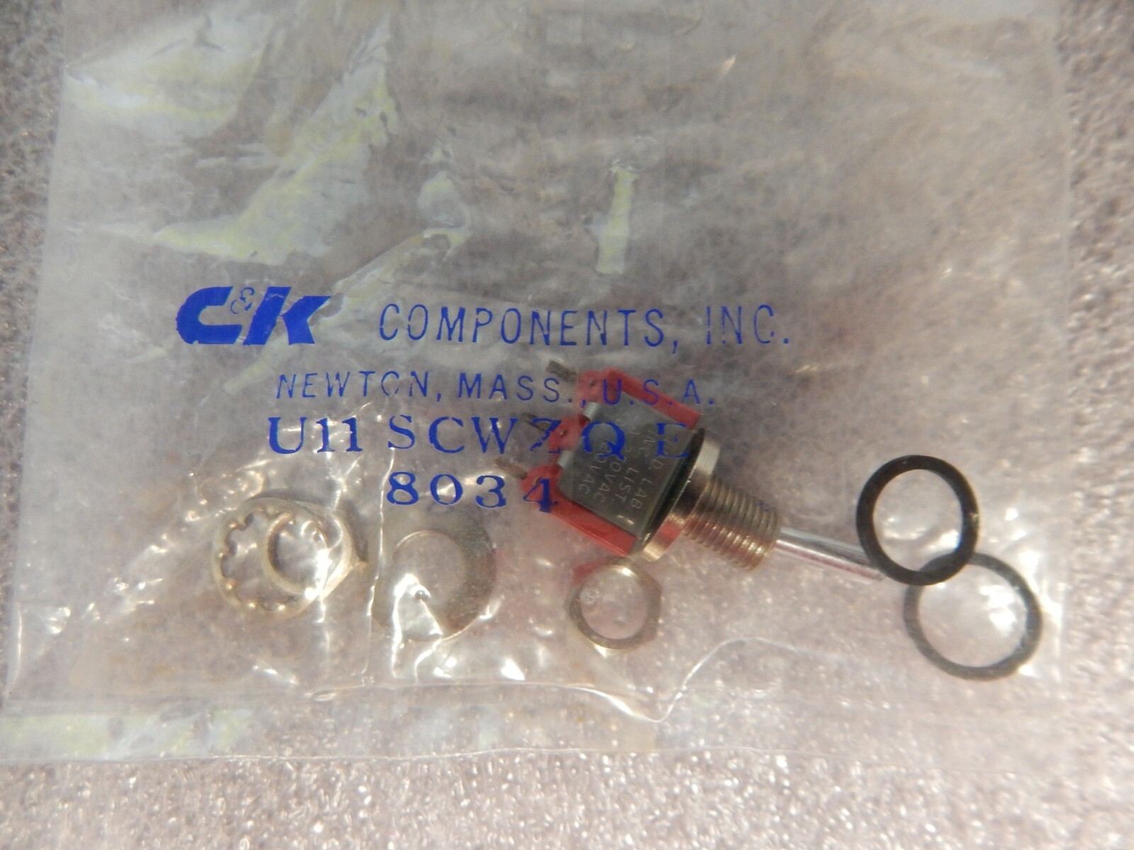 PN# U11SCWZQE - C&K SWITCH, TOGGLE