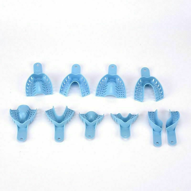 10 Pcs Dental Impression Tray Trays Plastic 5 Sizes Autoclavable Upper & Lower