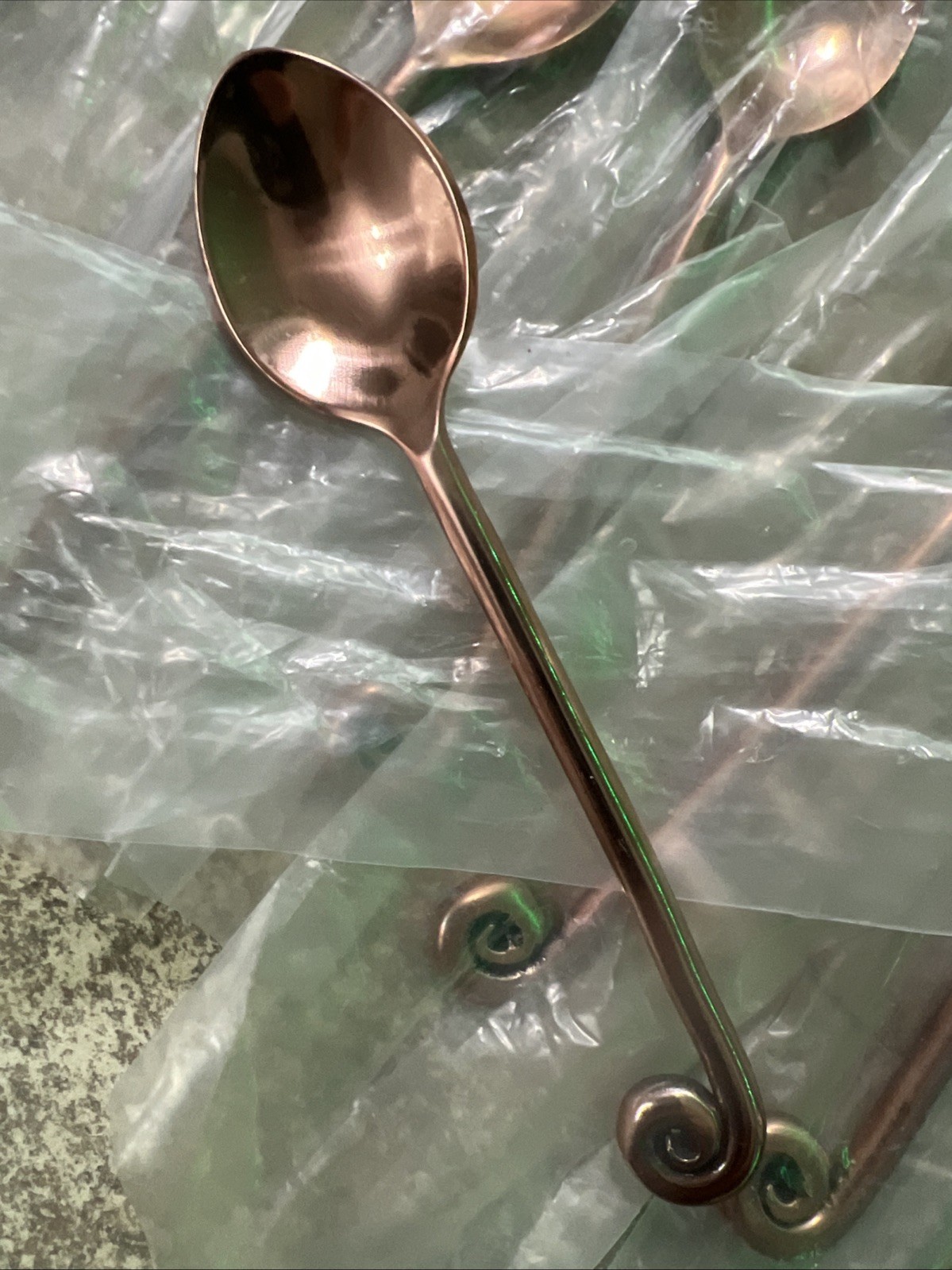 VIBHSA DESIGNER COPPER PLATED HANDCRAFTED TEASPOONS 6-PC SET