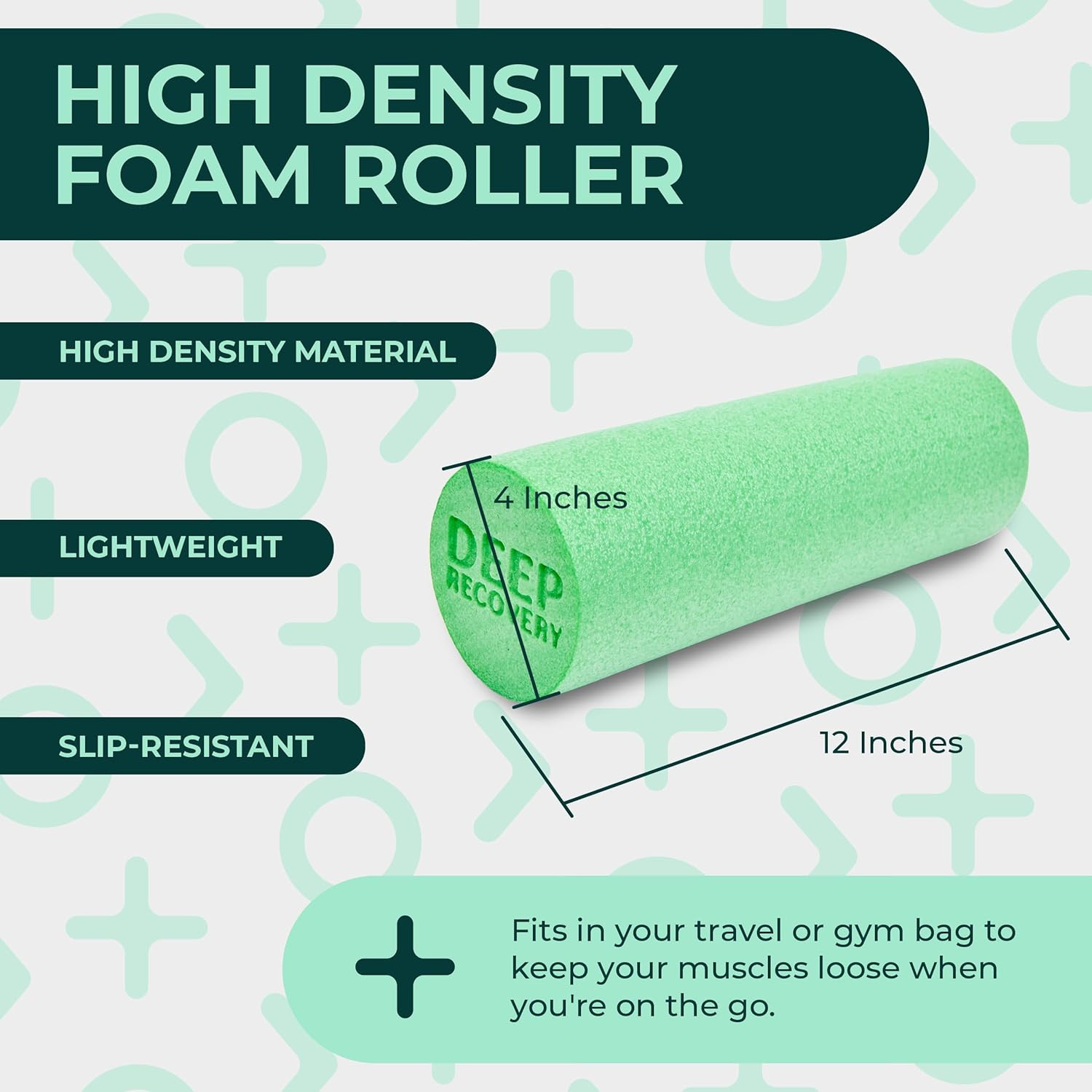 Yoga Foam Roller for Physical Therapy & Exercise – Green Back Roller for Back Pa