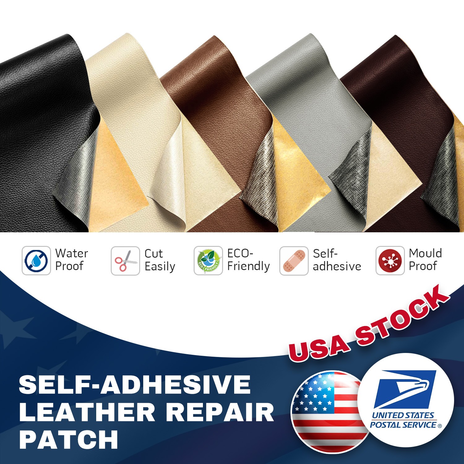 Self Adhesive Leather for Sofa Repair Patch Furniture Table Chair Sticker Seat