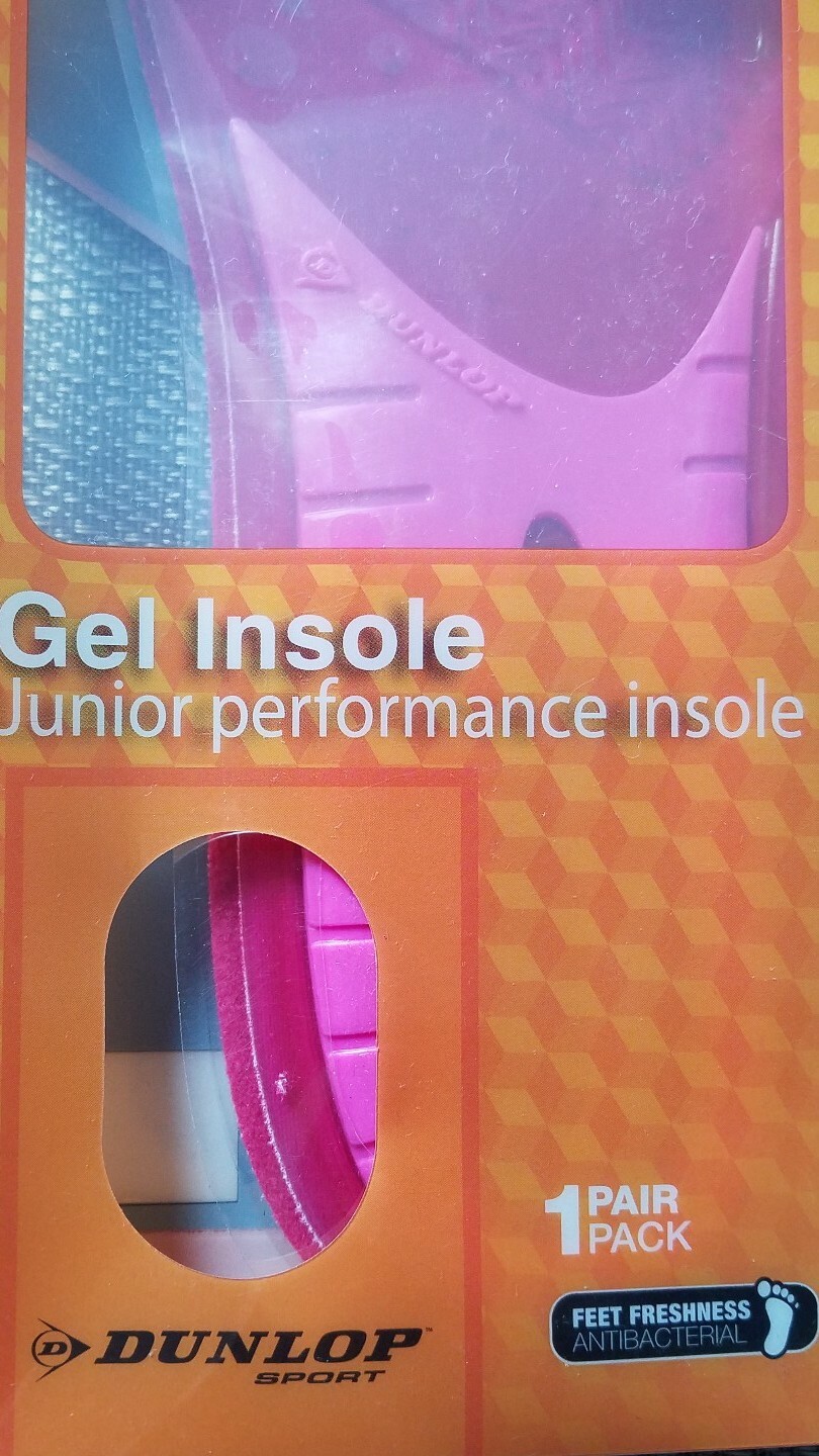 NEW Dunlop JUNIOR Performance Insole Antibacterial, anti-fungal Pair GIRLS PINK
