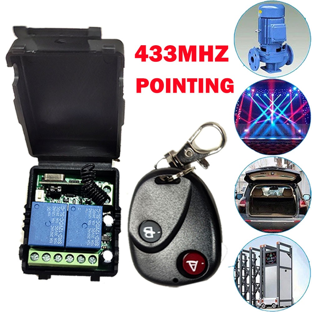 DC12V 2-CH Relay Receiver Wireless Remote Control Switch Modules RF Transmitter