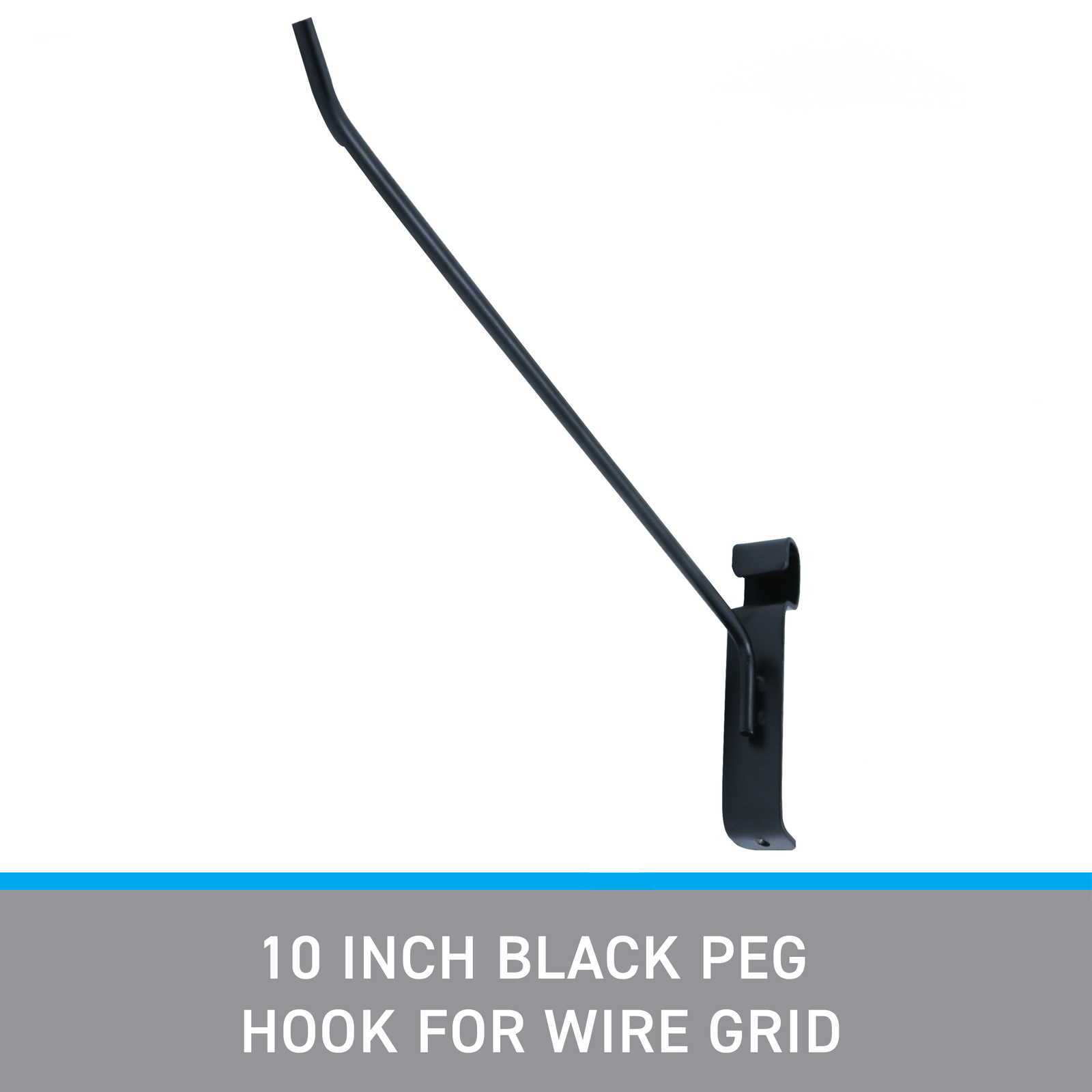 SSWBasics 10 Inch Black Gridwall Hooks - Essential Grid Wall Accessory for