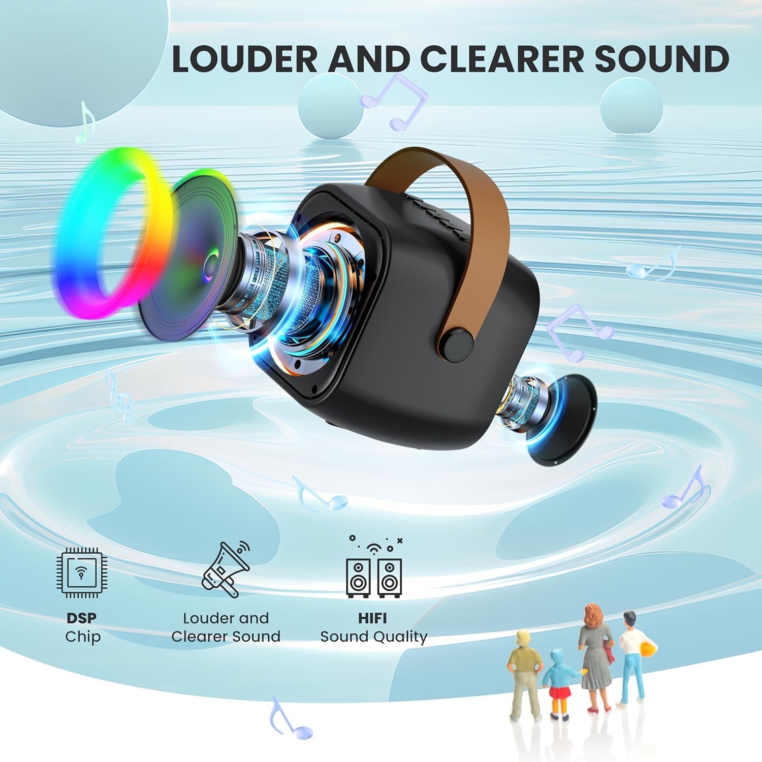 Mini Karaoke Machine, Portable Bluetooth Karaoke Speaker with 2 Wireless Micr...