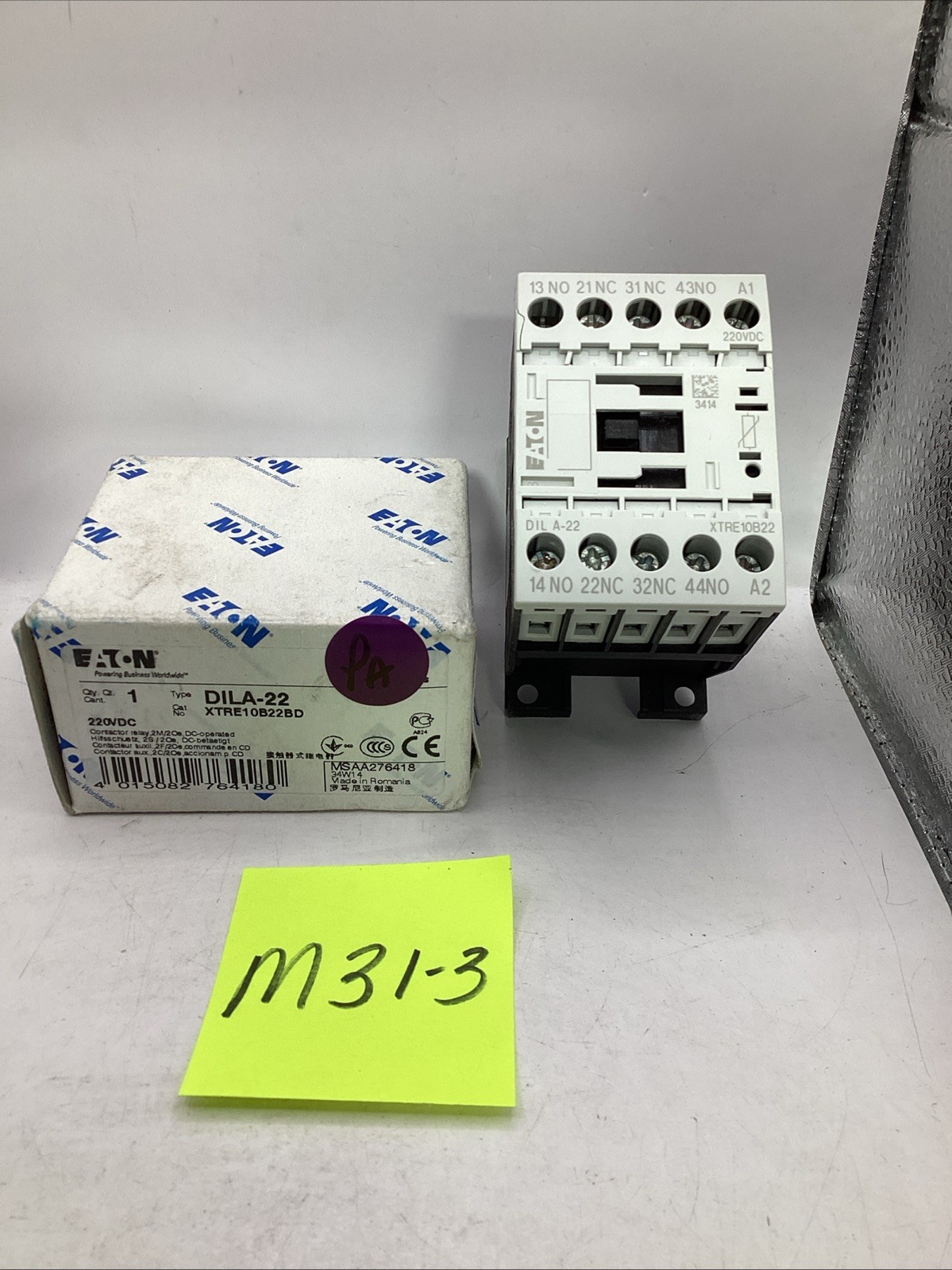 EATON  XTRE10B22BD  DILA-22    220VDC Contactor Relay 🟣
