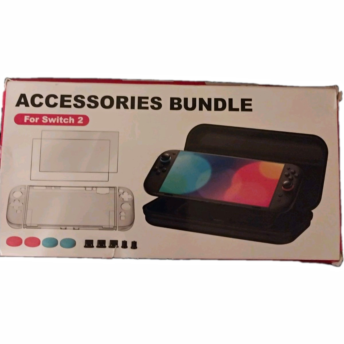 Switch 2 Bundle: Carrying Case, Console Cover, Protectors, Thumb Grips