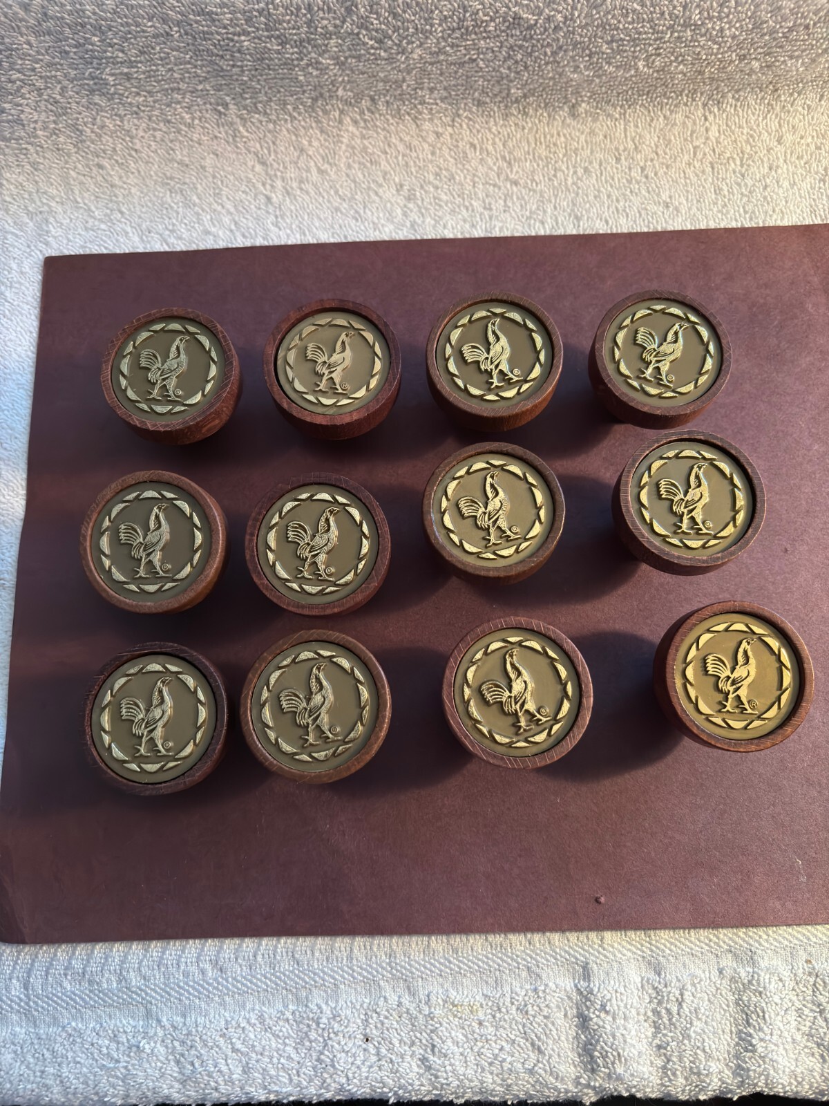 CORK BOTTLE DECORATION ROOSTER DESIGN NICE LOT OF 12