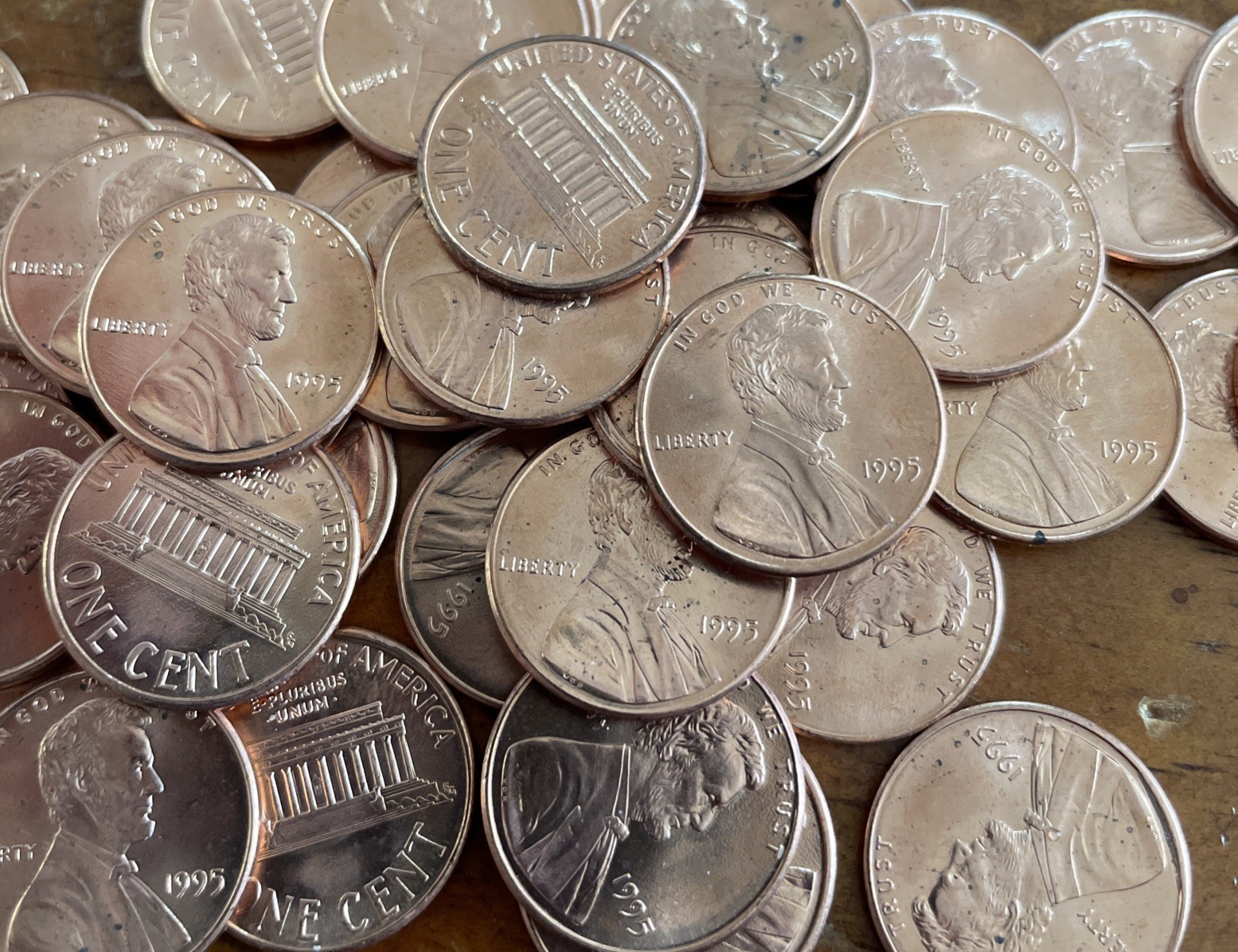 1995 P Philadelphia Lincoln Memorial Penny Brilliant Uncirculated (BU) RED