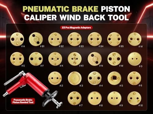 BILITOOLS Pneumatic Brake Caliper Compression Tool 24-Piece Disc Brake Set